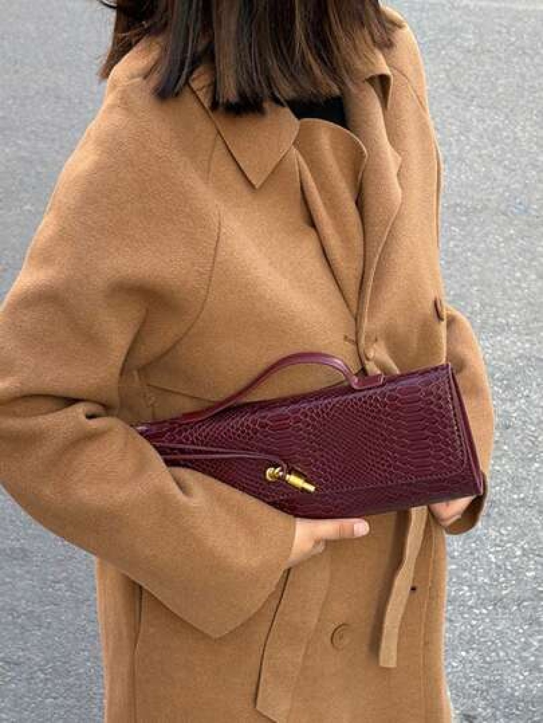 Burgundy Bag Cherry Red Envelope Wine Red Envelope Upscale New Handbag European And American Fashion Crocodile Flip Hand Organ Bag Dinner Bag Shoulder Bag Messenger Bag
