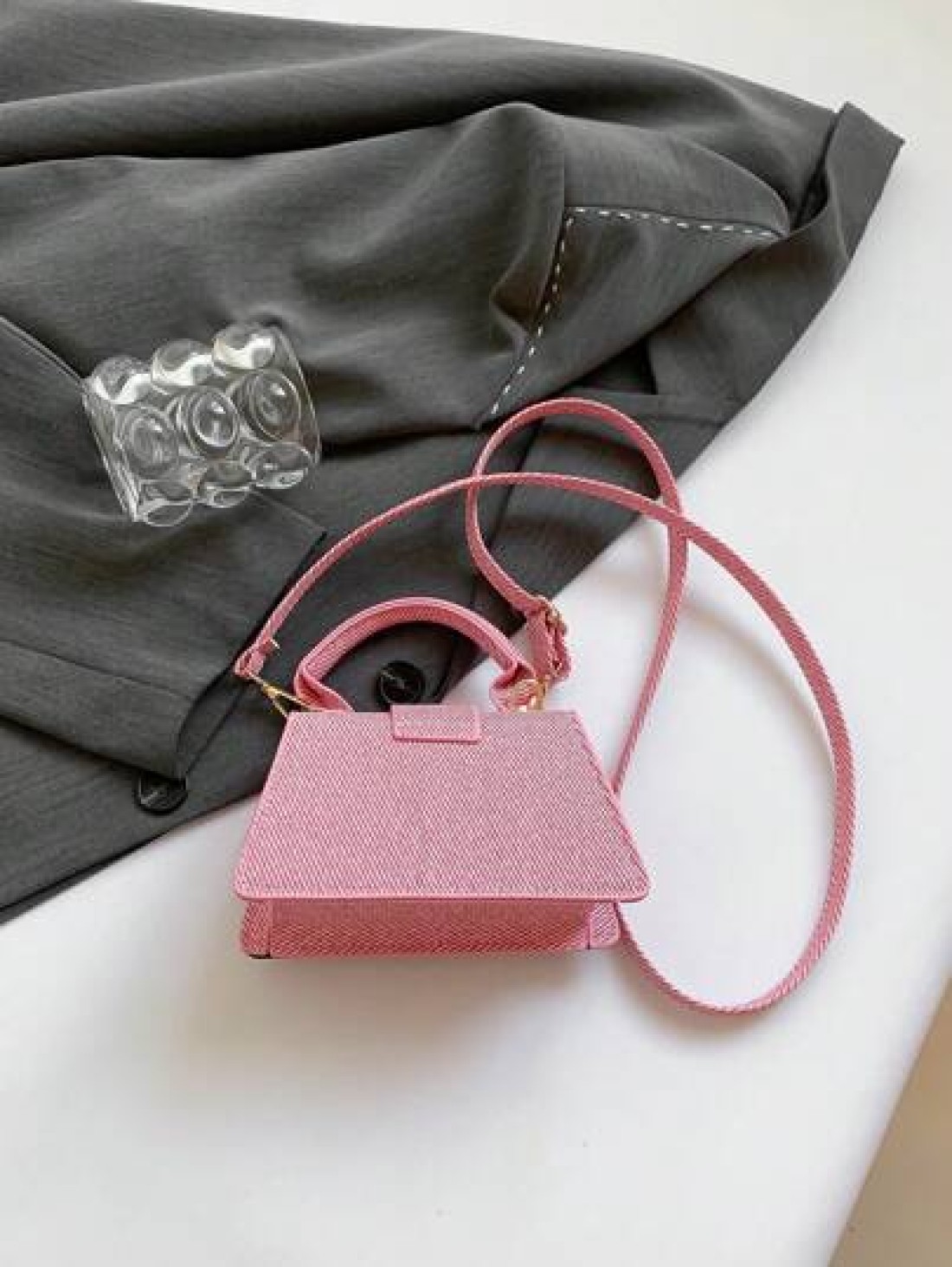 Mini Square Handbag Fashionable High Quality Makeup Bag New Solid Color Versatile Tote Bag Women Purse