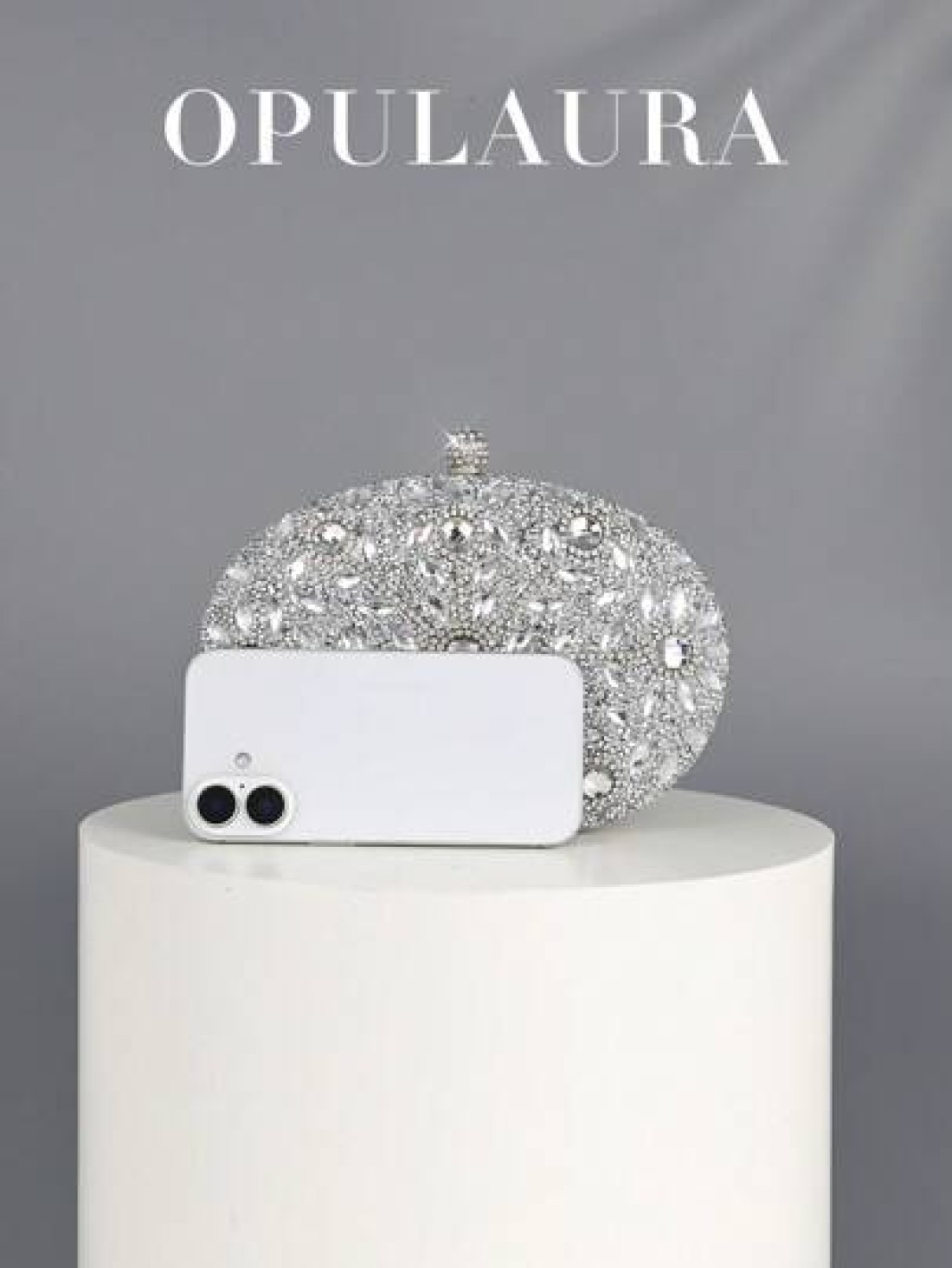 OpulAura Luxury Women s Sparkling Crystal Embellished Mini Box Clutch Bag Glamorous Rhinestone Evening Handbag Suitable For Formal Events Party Wedding With Detachable Chain Tready Party Bags Perfect