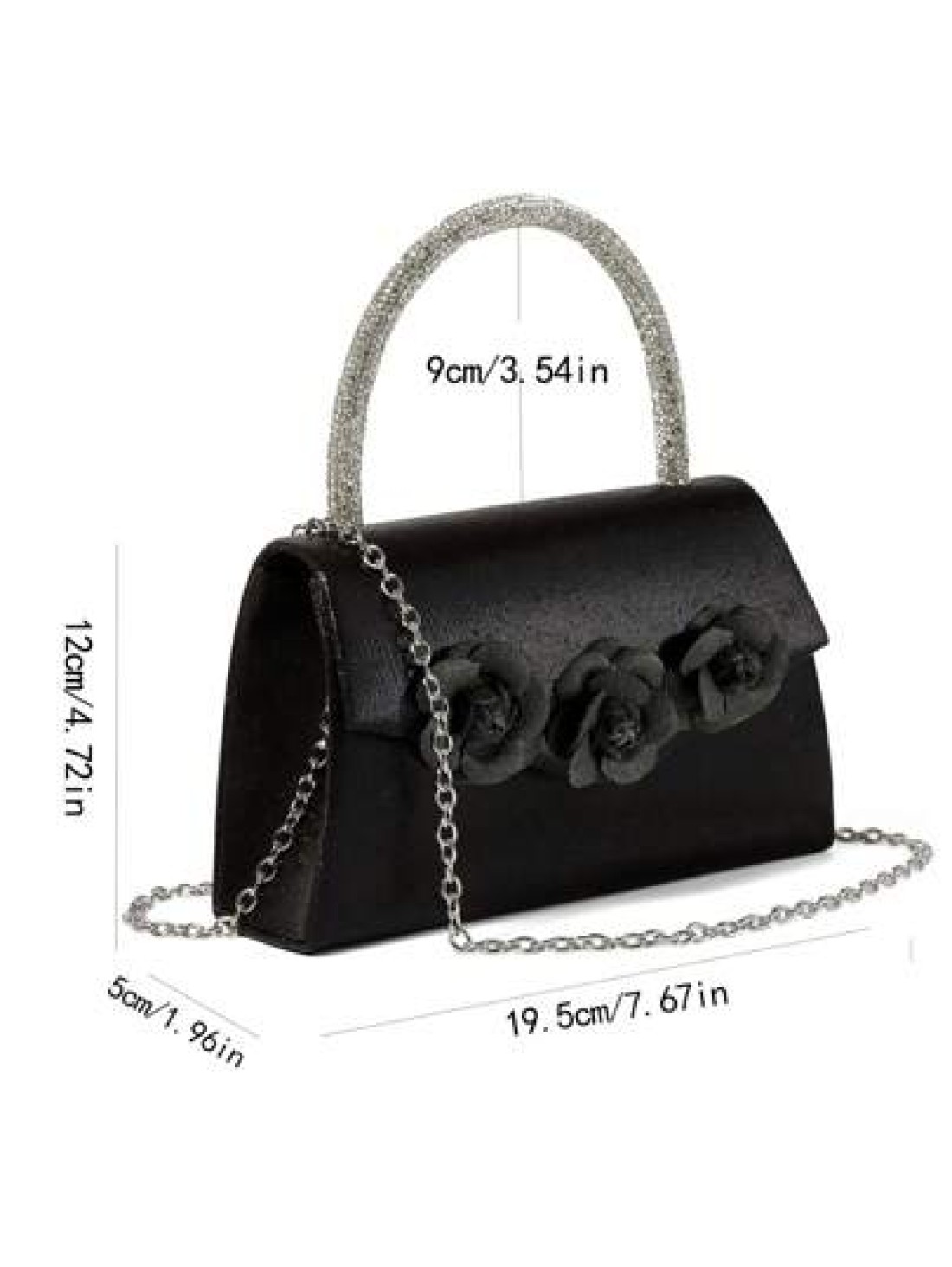 1pc Sparkling Evening Clutch Bag Meticulously Designed With Rhinestones On The Handle For Comfortable Grip Holds Essentials Like Phone Lipstick Powder Compact And Car Keys Suitable For Formal Occasion