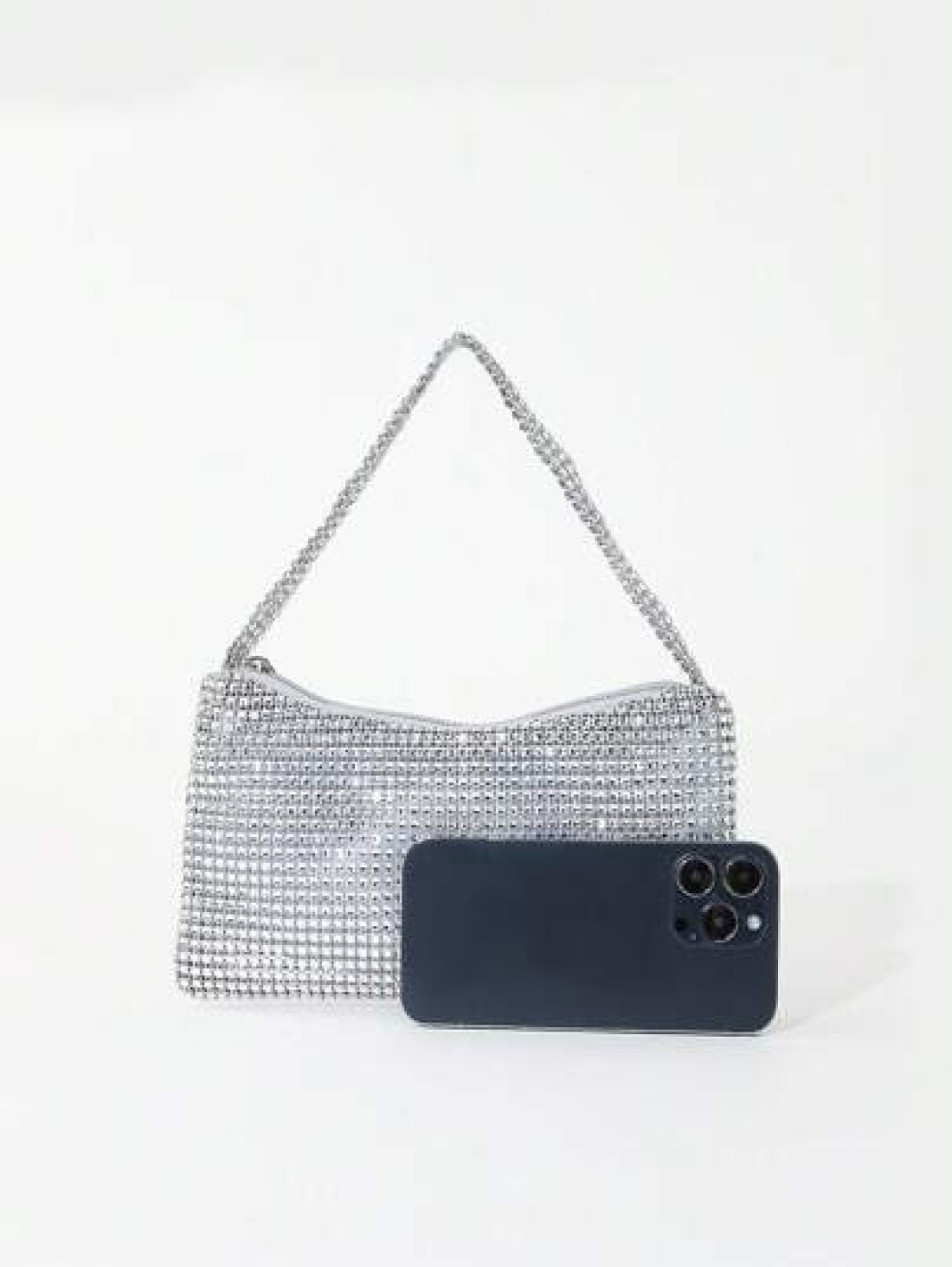 Silver Sparkly Faux Rhinestone Plastic Clutch Bag With Zipper Perfect For Parties Gatherings And Wedding Ceremonies Glamorous Rhinestone Bag