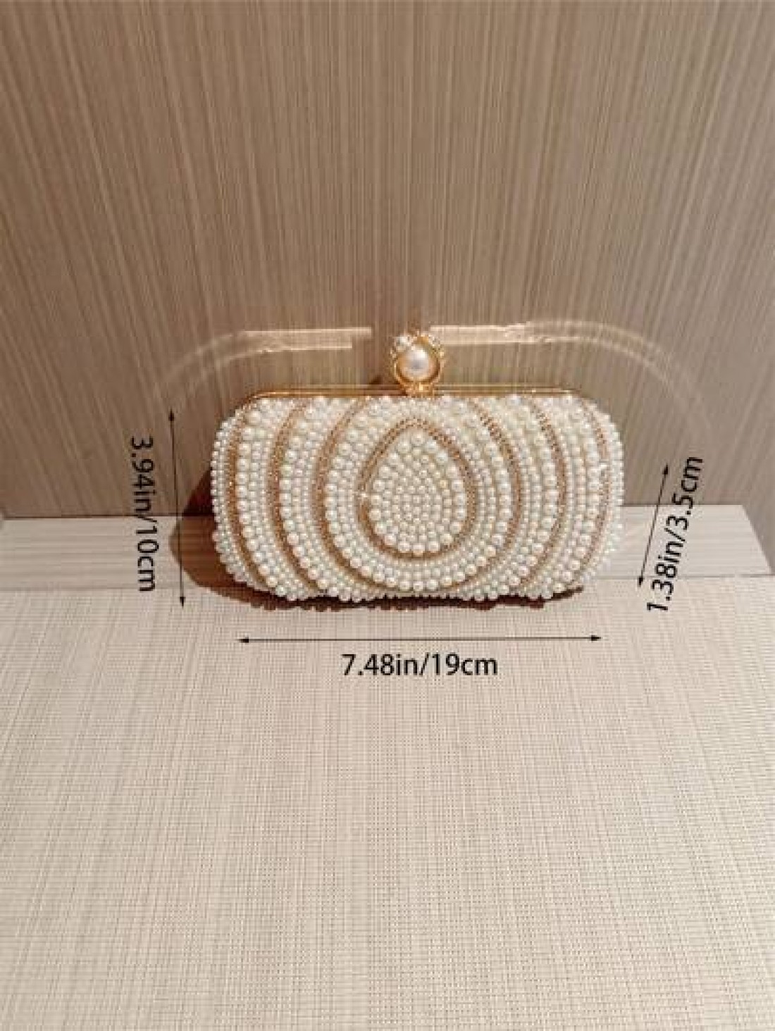1pc Sparkling Charming Elegant Exquisite Rhinestone Decor Clutch Bag Romantic Faux Pearl Embellished Party Handbag For Women Perfect Gift For Parties Weddings Galas Dinners Banquets Suitable To Pair W