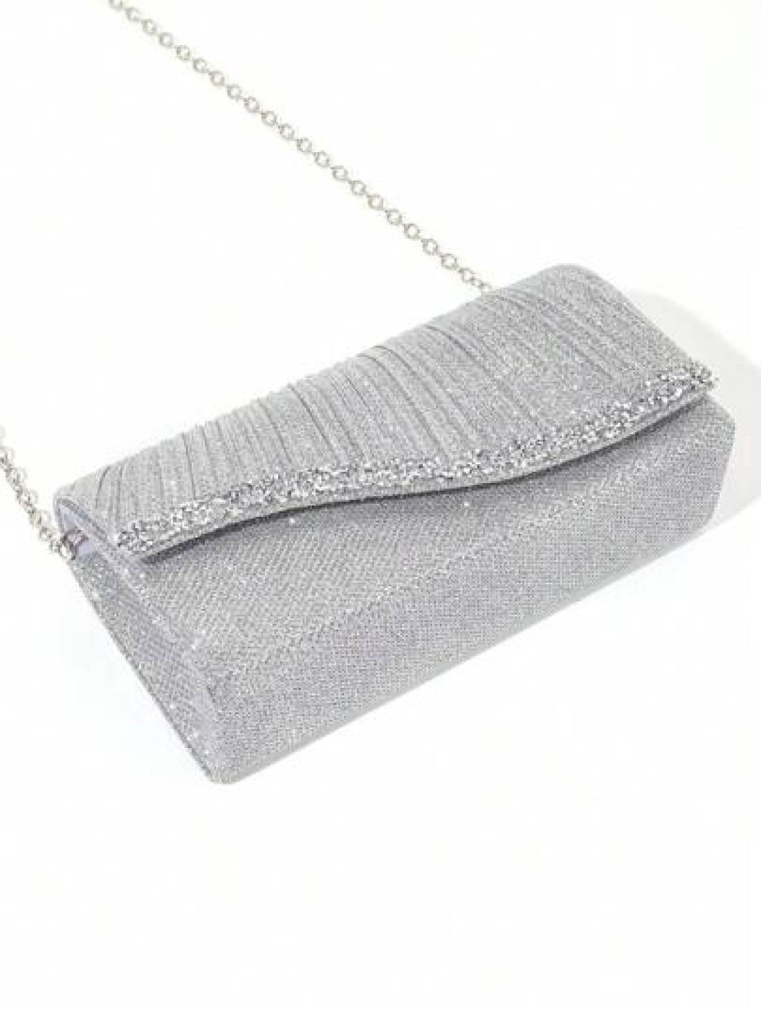 1pc Mini Glitter Shiny Chain Folding Wrinkle Square Bag For Wedding Party Evening Tready Party Bags Perfect For Party Wedding Prom Dinner Banquet Perfectly Matching With Prom Dresses For Women Prom Ac