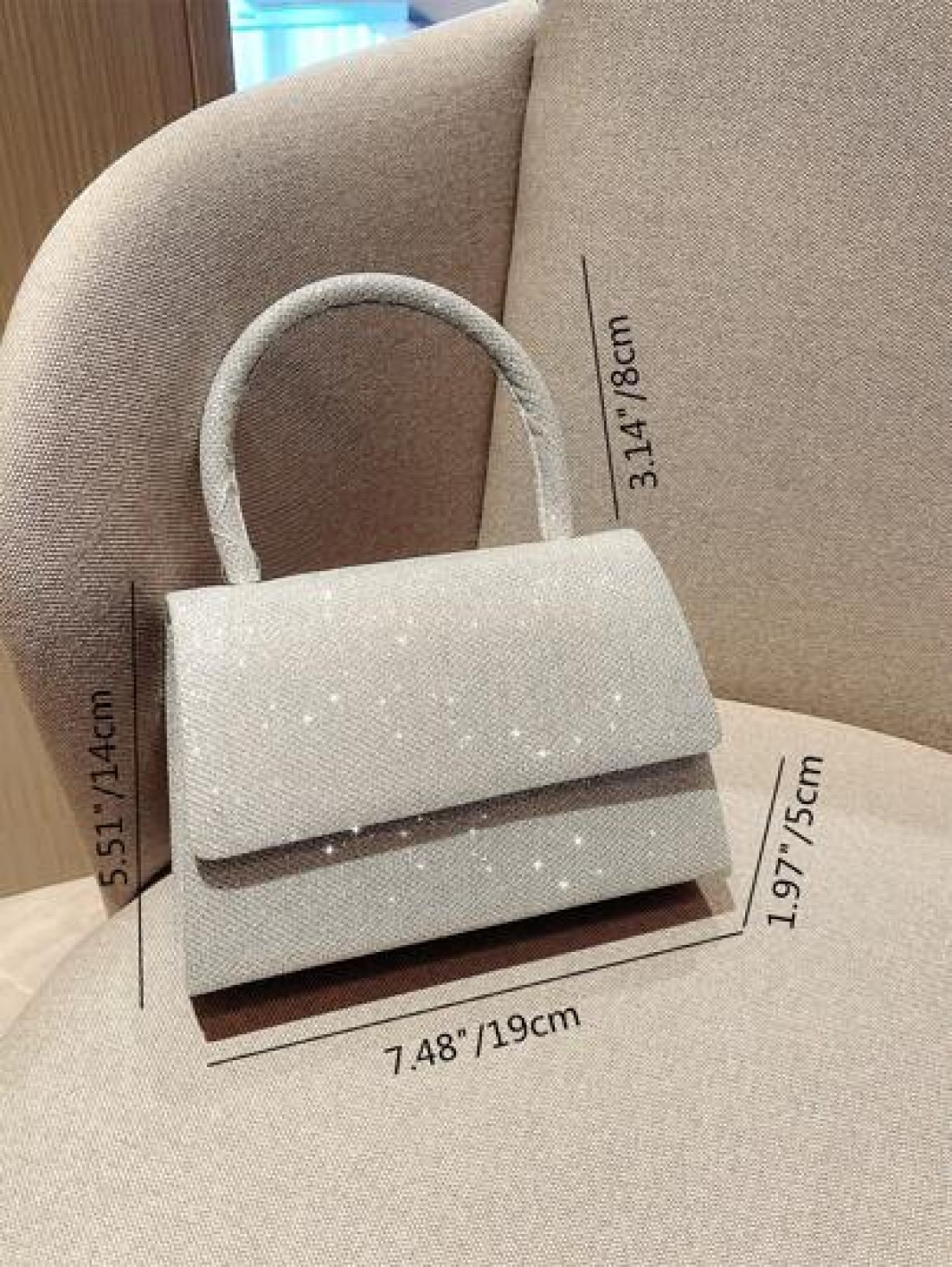 Moonlit EveBag Glamorous Elegant Exquisite Quiet Luxury Sequin Luxury Shiny Portable Glitter Flap Square Bag Mini Silver For Party Prom Evening Bag Dinner Bag For Party Girl Woman Bride Perfect For Pa