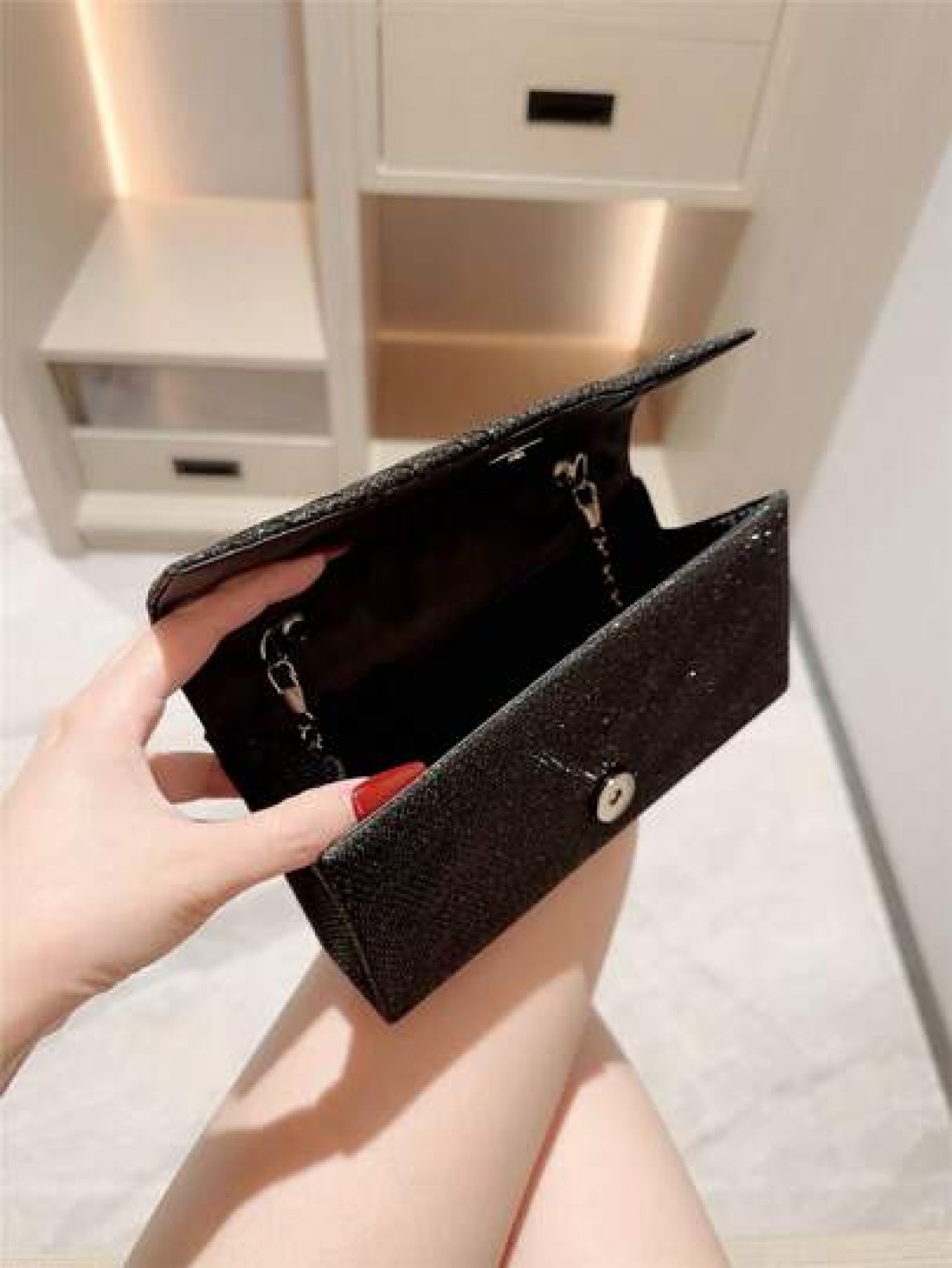 Glitter Evening Bag Purse Women Evening Bag Envelope Handbag Large Wedding Party Prom Purse Mini Flap Square Bag Metallic Sequin Dress Bag Evening Bags For Teen Women Women Socialites Working Women Et