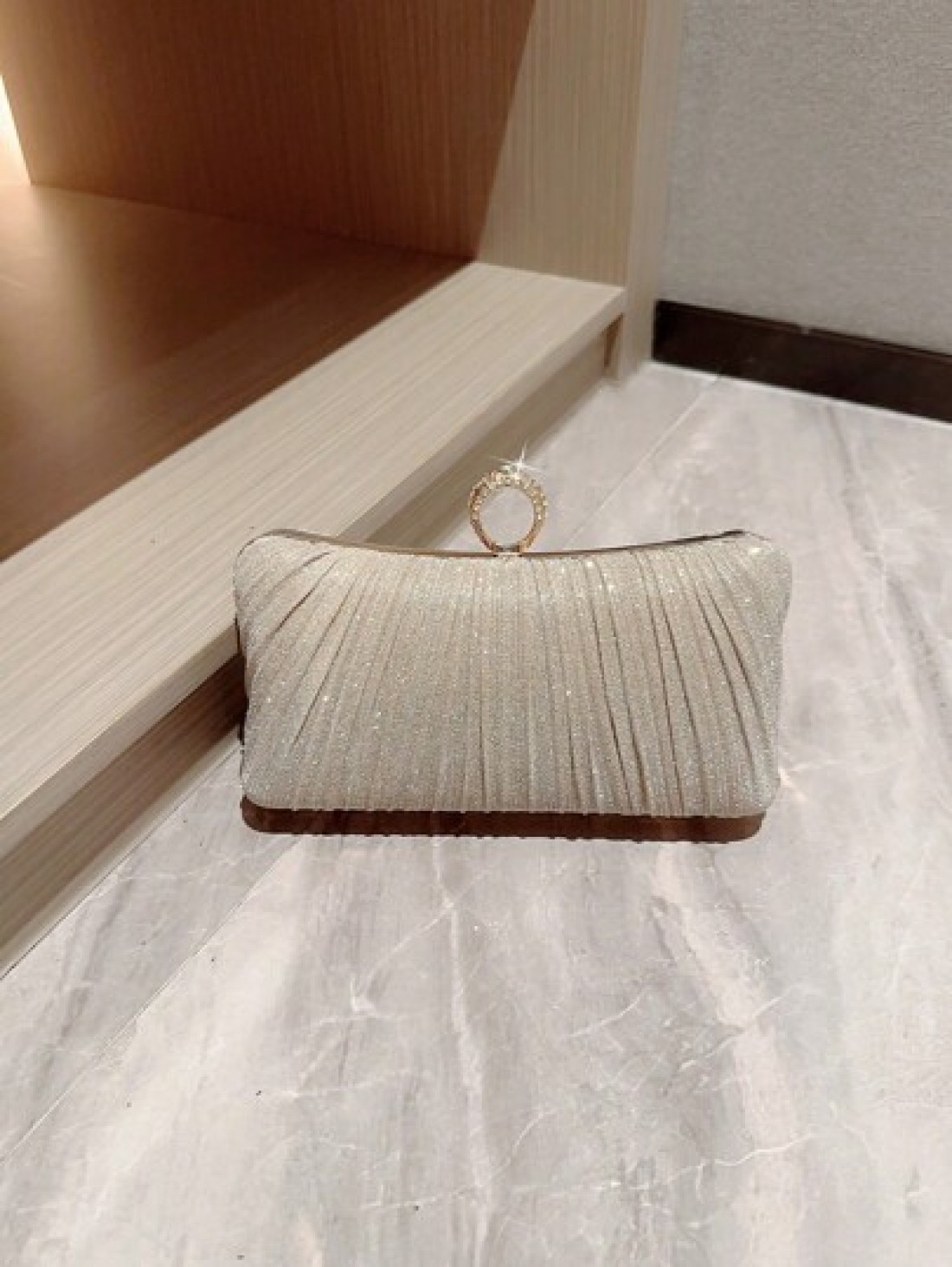 1pc Shiny Glamorous Box Shaped Evening Clutch Bag With Luxurious Rhinestone Decor For Formal Party Wedding Prom