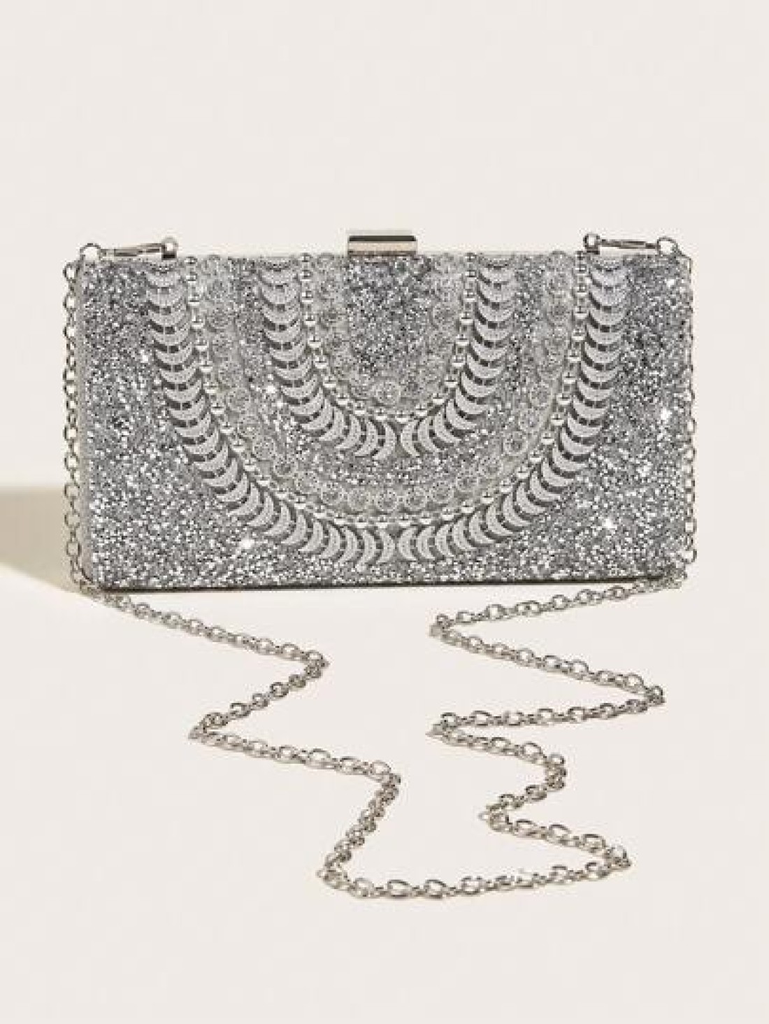 Handcrafted Glitter Rhinestone Embedded Evening Clutch Bag Party Bag Cosmetic Bag Shoulder Strap Crossbody Chain Bag Fashion Handbag