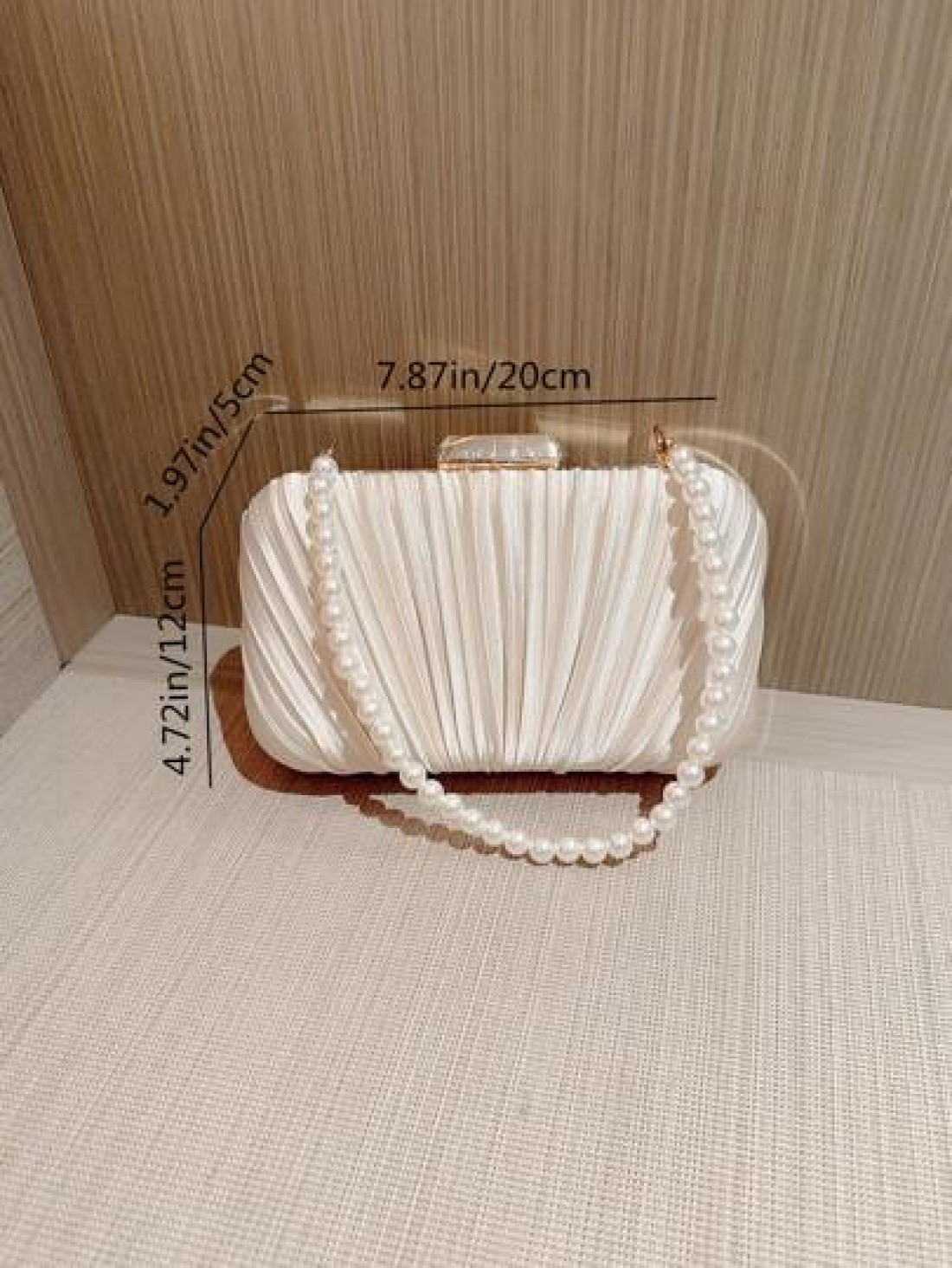 Moonlit EveBag Glamorous Elegant Exquisite Quiet Luxury Sequin Stylish Luxury Shiny Faux Pearl Clutch Box Bag Evening Bag For Wedding For Party Girl Woman Bride Elegant Pearl Clutch Prom Bag