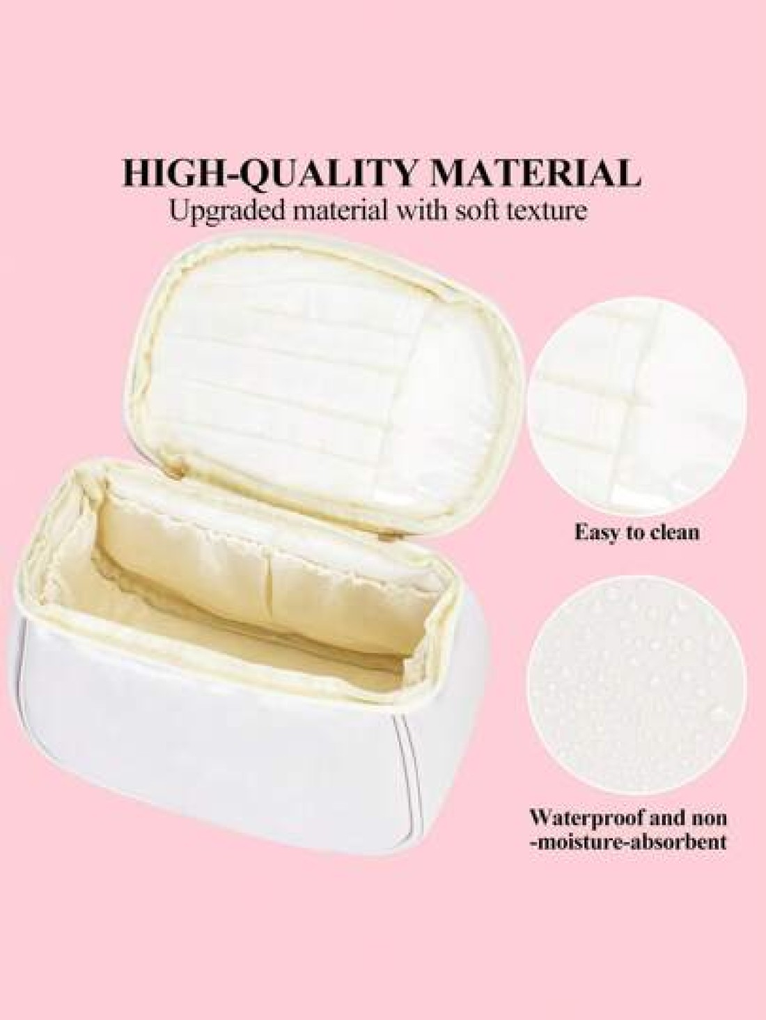 1pc Waterproof Handbag Large Capacity Cosmetic Bag Oil Proof Storage Makeup Bag Bathroom Cosmetic Bag Portable Travel Toiletry Bag Suitable For Lipstick Makeup Eyeshadow Palette Skincare Makeup Brushe