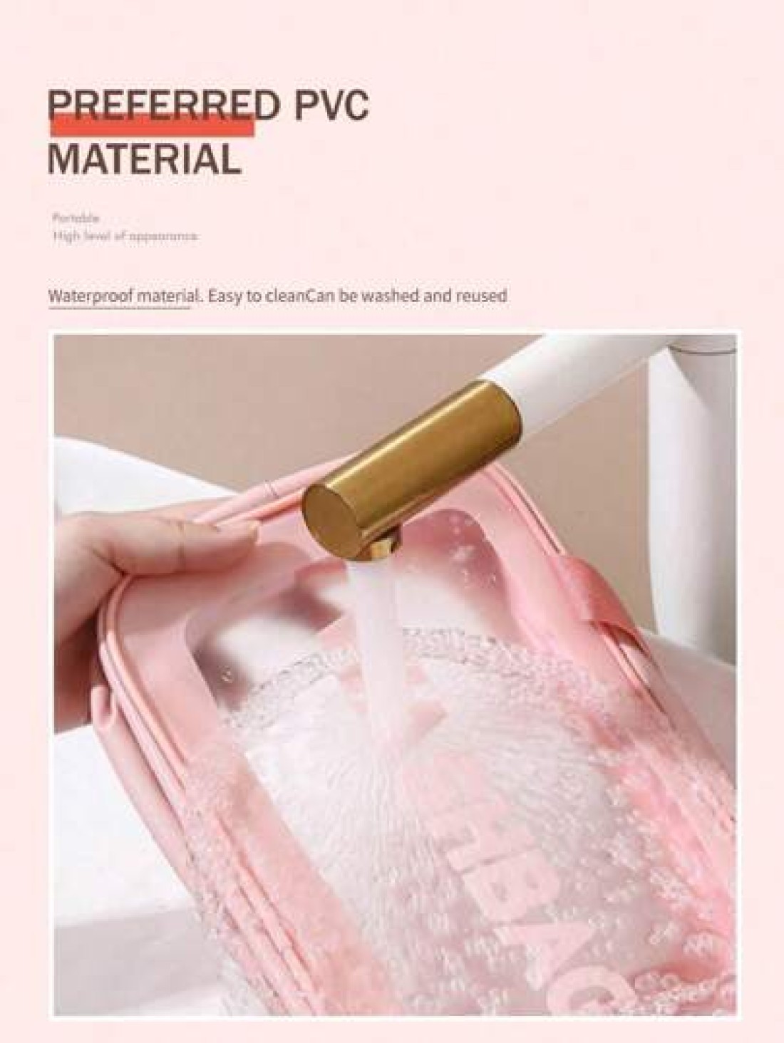 3 1pc Large Capacity Waterproof Toiletry Bag Double Layer Makeup Organizer Bag Multi Functional Travel Storage Pouch Cosmetic Brush Holder Suitable For Cosmetics Makeup Tools Skincare Products Eyebrow