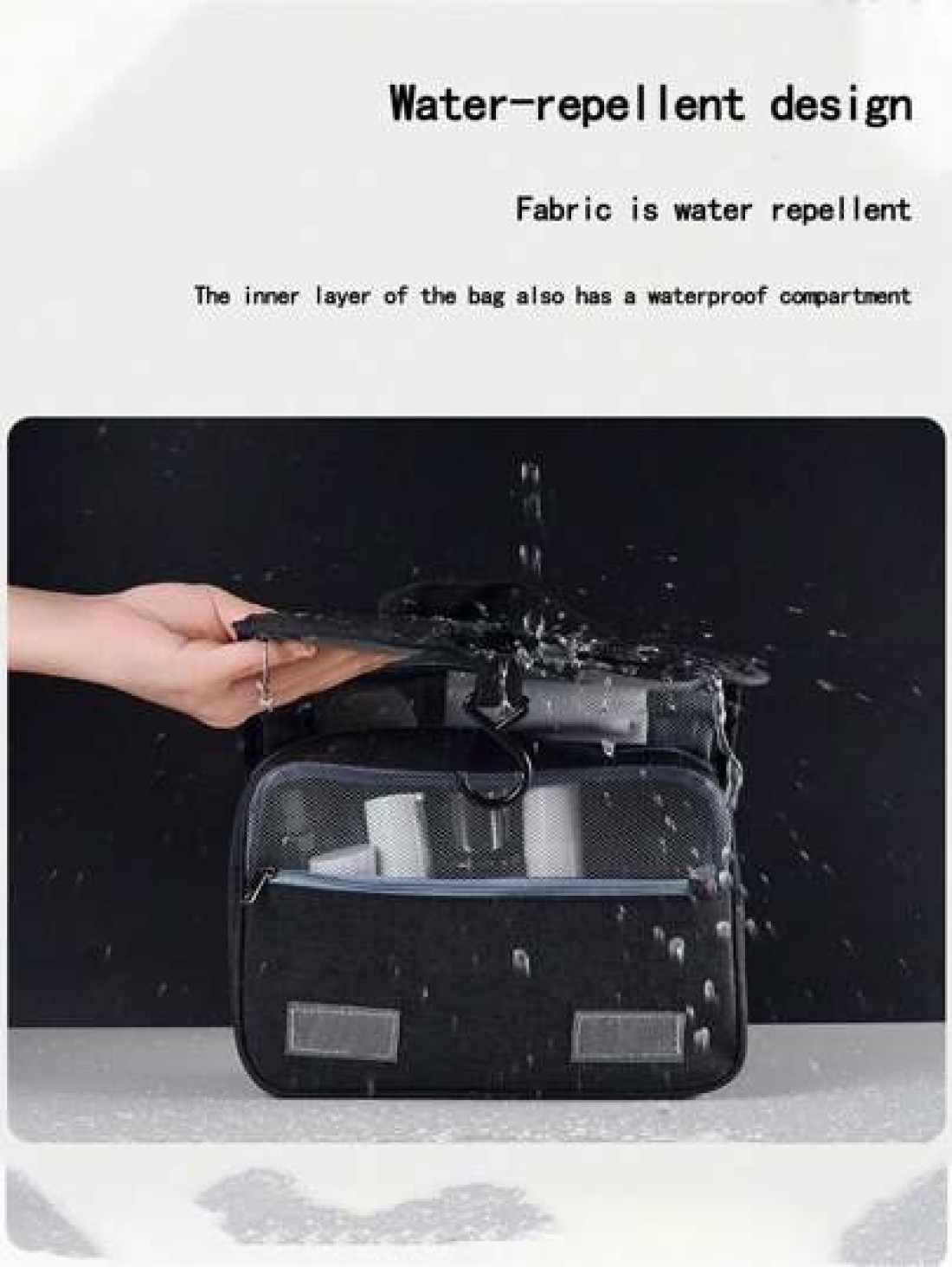 1pc Large Capacity Multi Function Zoned Storage Bag Hanging Toiletry Cosmetic Bag Travel Organizer Tote Boho Style For Hotel Narrow Bathrooms Outdoor Camping Quick Access Items Interior Space Layout M