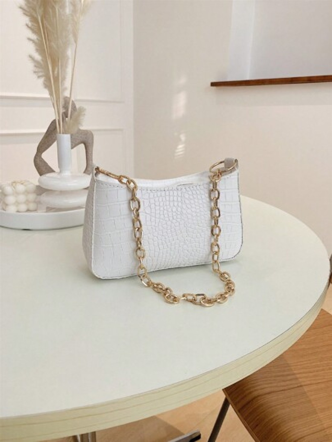 Women s Mini Alligator Texture Chain Shoulder Bag