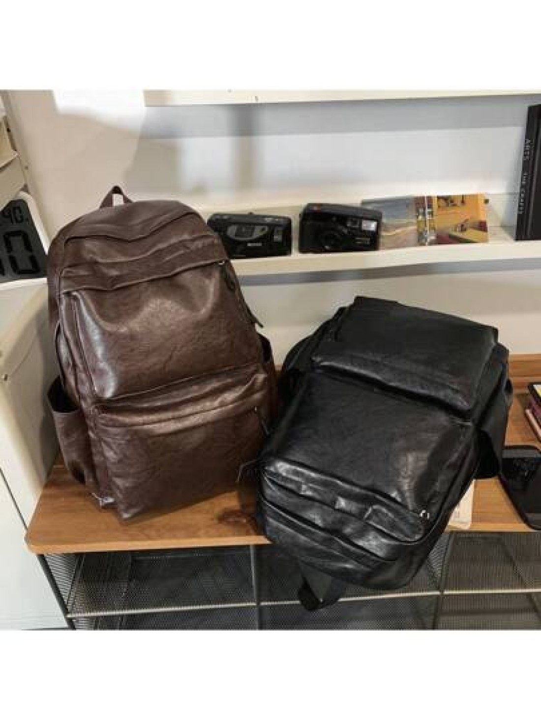 14 7inch Laptop Backpack Large Capacity Rucksack For School Teenagers Boys Men PU Leather Backpacks Male Schoolbag