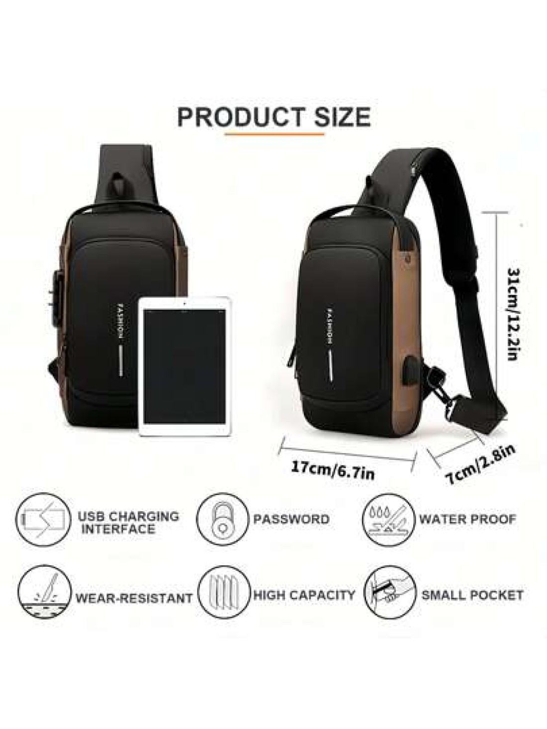 1 Multi Functional Waterproof Shoulder Bag Suitable For Outdoor Travel And Work Large Capacity Messenger Bag