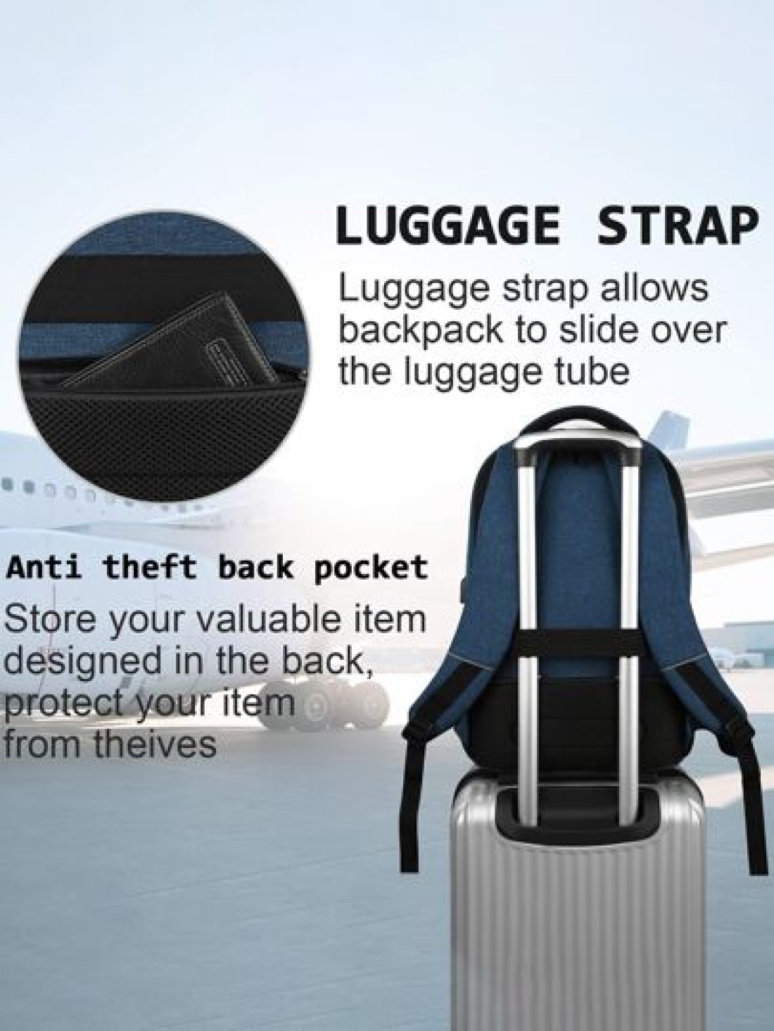 Laptop Backpack 15 6 Inch Large Travel Backpack Best Gift Water Proof Computer Backpack Work Business College Backpack Book Bag Friendly Carry On Backpack With USB Port Rucksack Summer School Bag Wate