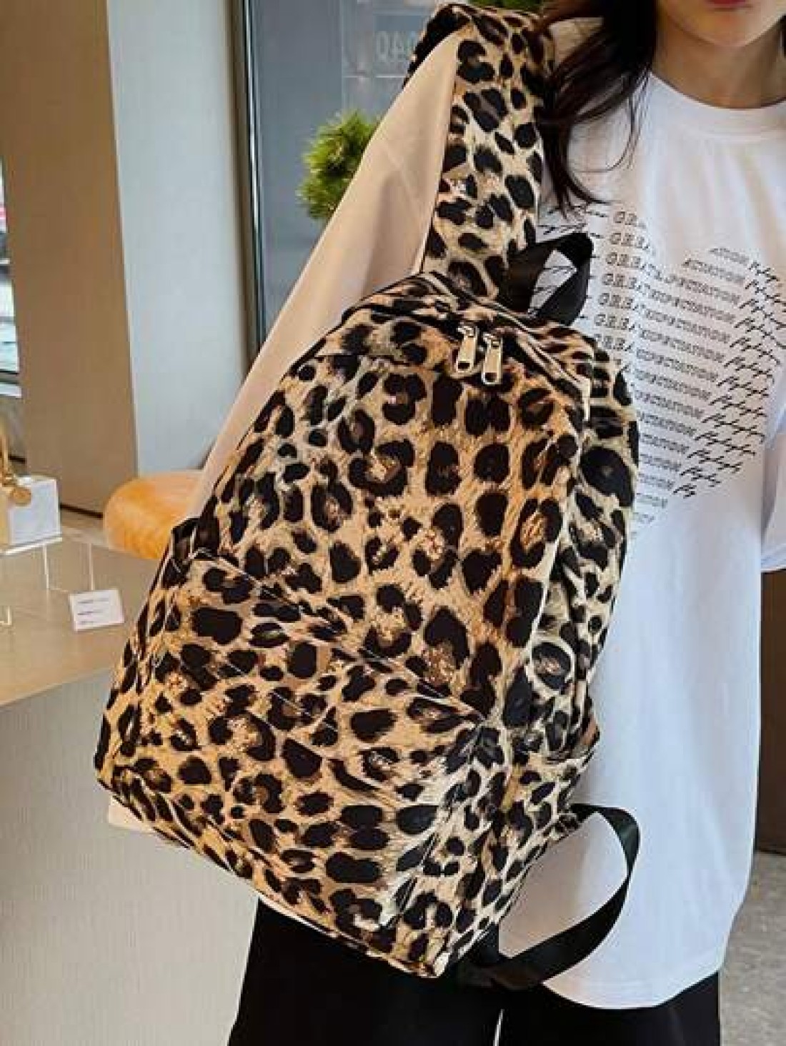 1pc New Leopard Print Large Capacity Multifunctional Preppy Style Fashion Backpack School Backpack Book Bag School Backpack Large Backpack School Backpack Back To School Bag Lightweight Portable Class