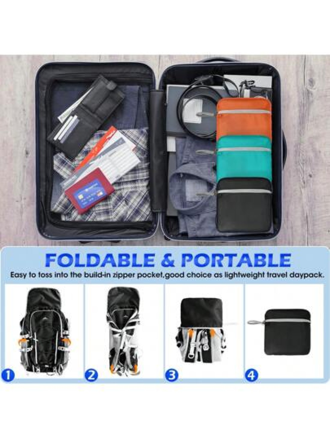 NEWHEY Hiking Backpack 40L Packable Camping Backpack For Men Women Waterproof Lightweight Hiking Daypack Hiking Bag Foldable Backpack Travel Daypack For Climbing Trekking Camping