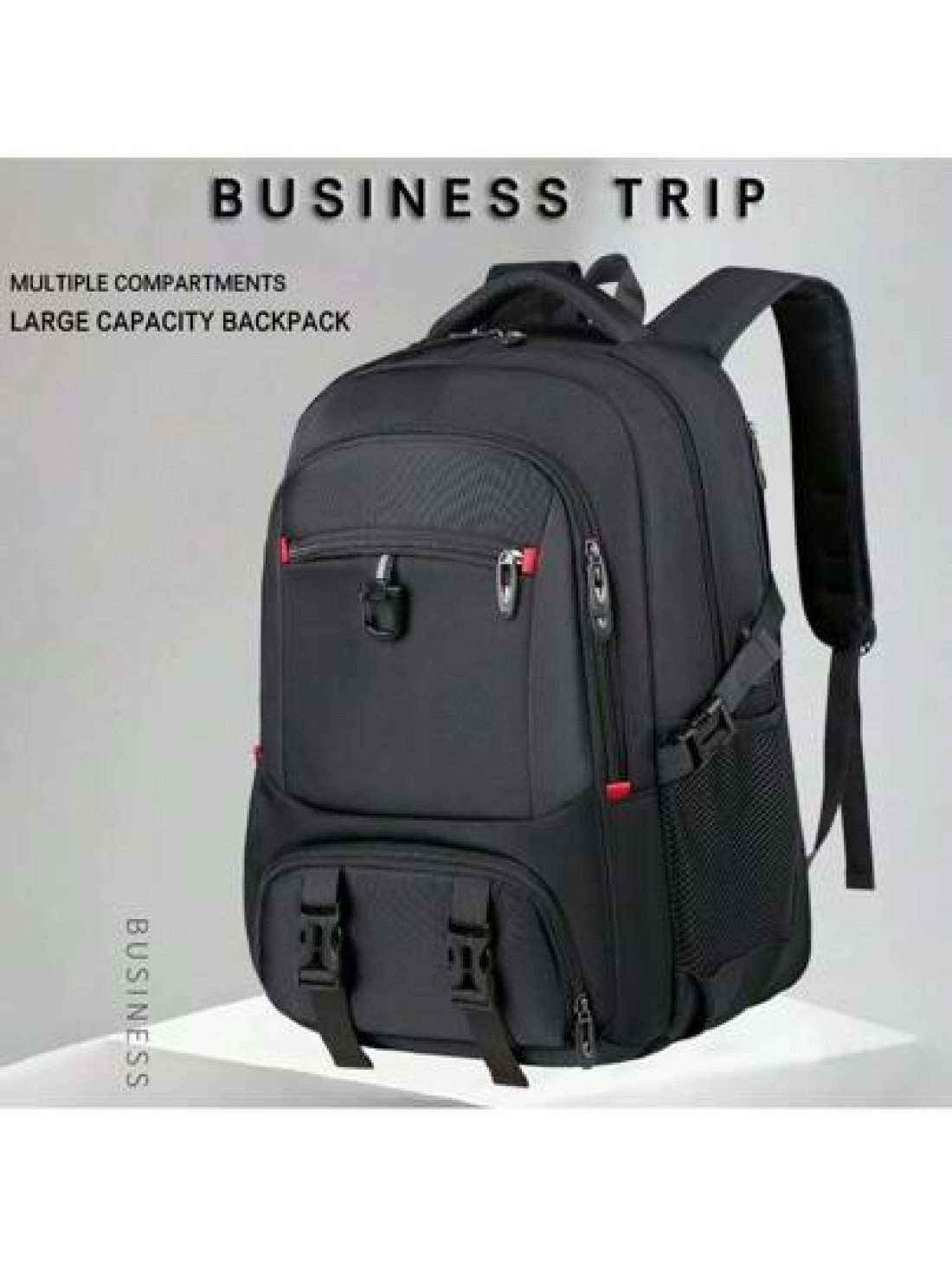 Large Capacity Fashion Backpack With USB Charging Port Shoe Compartment Stylish Multi Function Durable Oxford Fabric Backpack Suitable For Business Travel And School Use