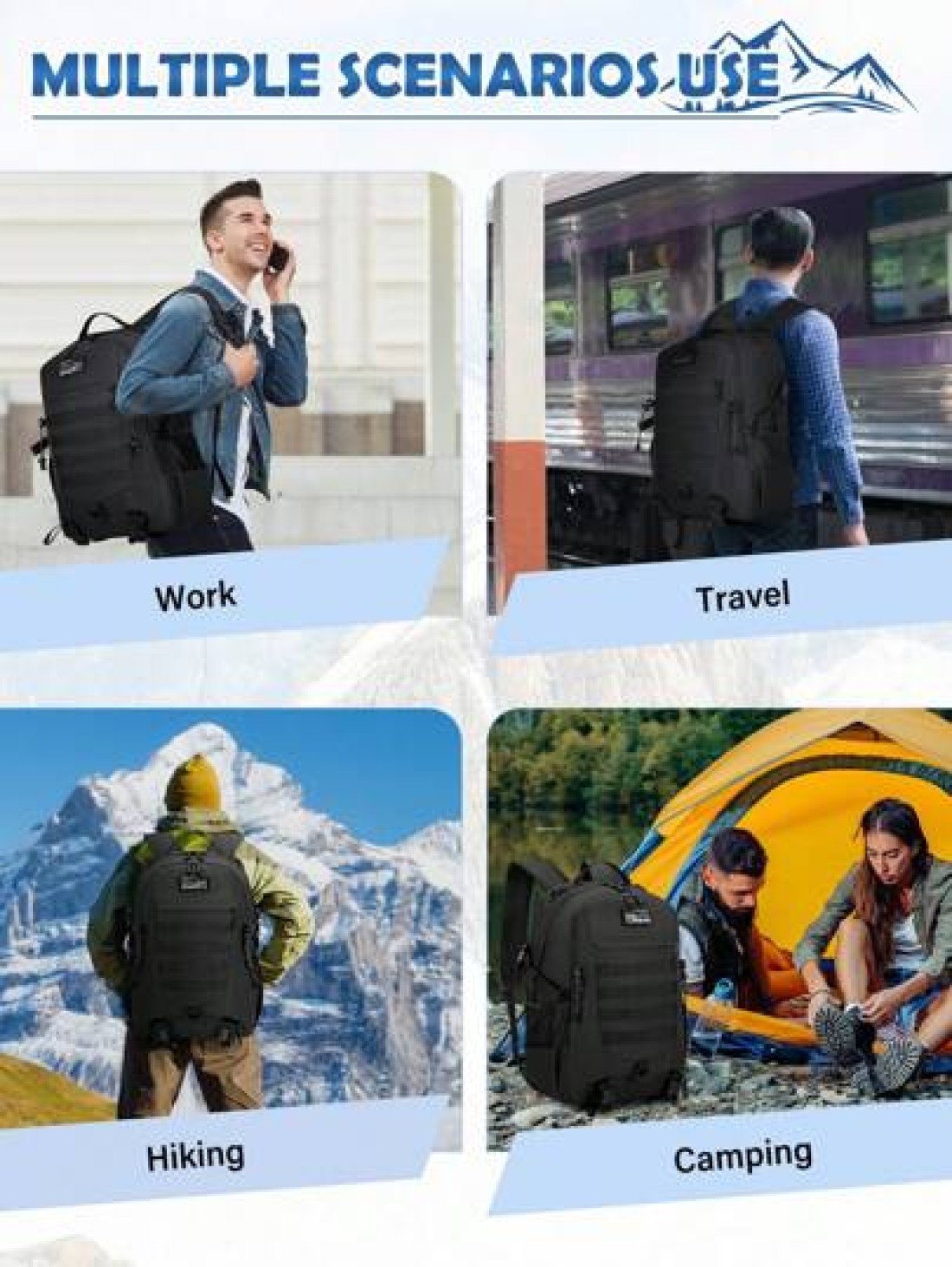 Hiking Backpack Military Tactical Backpacks Hunting Rucksack For Camping Cycling Climbing Walking Mountaineer Outdoor Sports