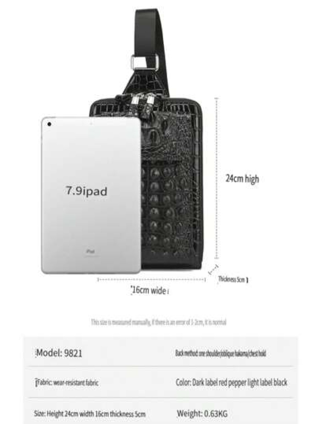 European American Fashion Crocodile Pattern Waist Bag New Men Crocodile Texture Personalized Crossbody Chest Bag Shoulder Bag