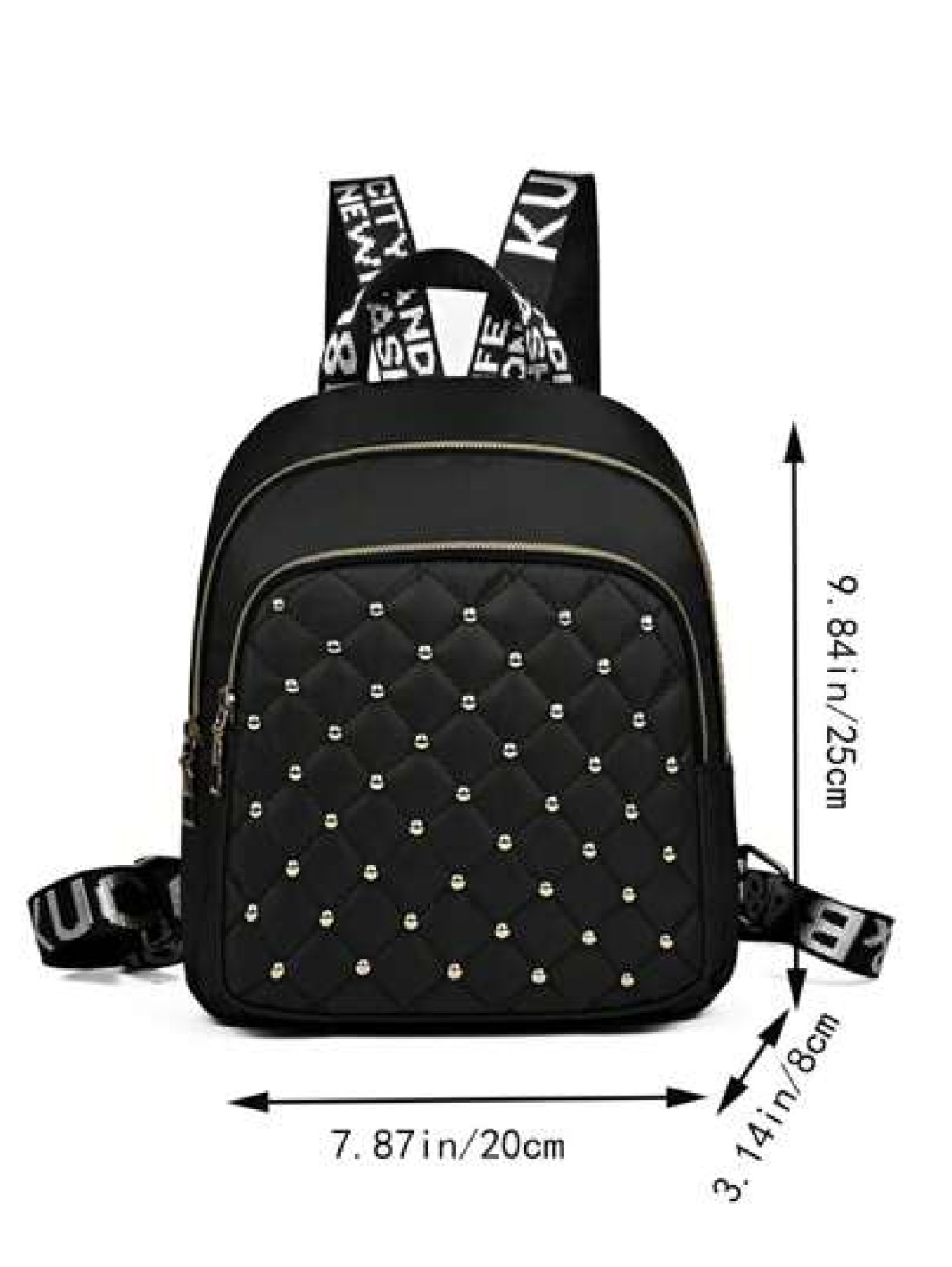 Diamond Check Embroidered Thread Rivet Backpack New Fashion Travel Bag Leisure Large Capacity Backpack Zipper Direction Random Christmas Men Bag Vacation Travel Essentials Dad Gifts School Bag Travel
