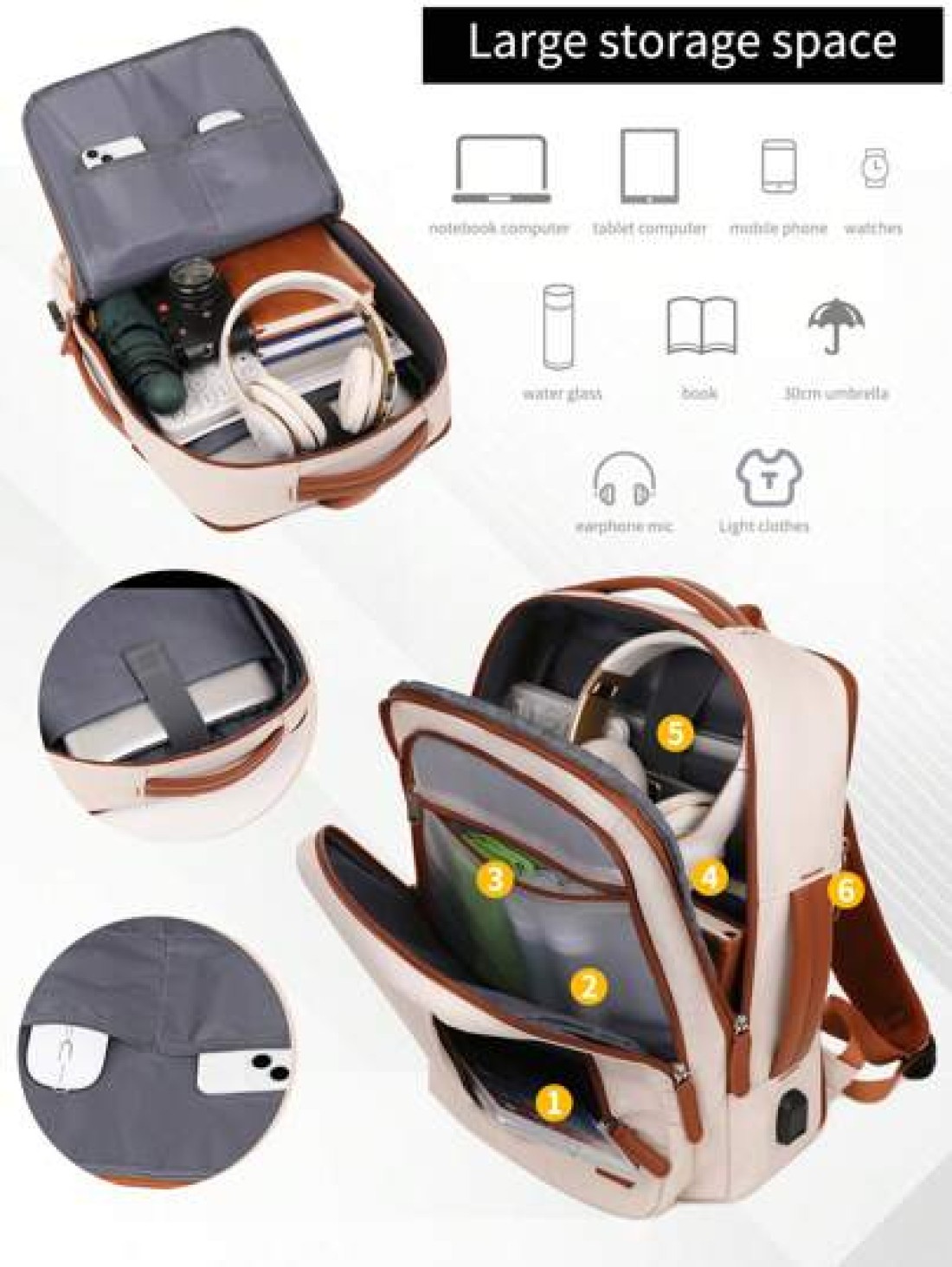 Myco Carry On Travel Backpack For Men Flight Approved 40L Personal Item Backpack With 3 Packing Cubes Travel Book Bag For Weekender College Office Christmas Gifts Winter Christmas Bag Travel Bag Schoo