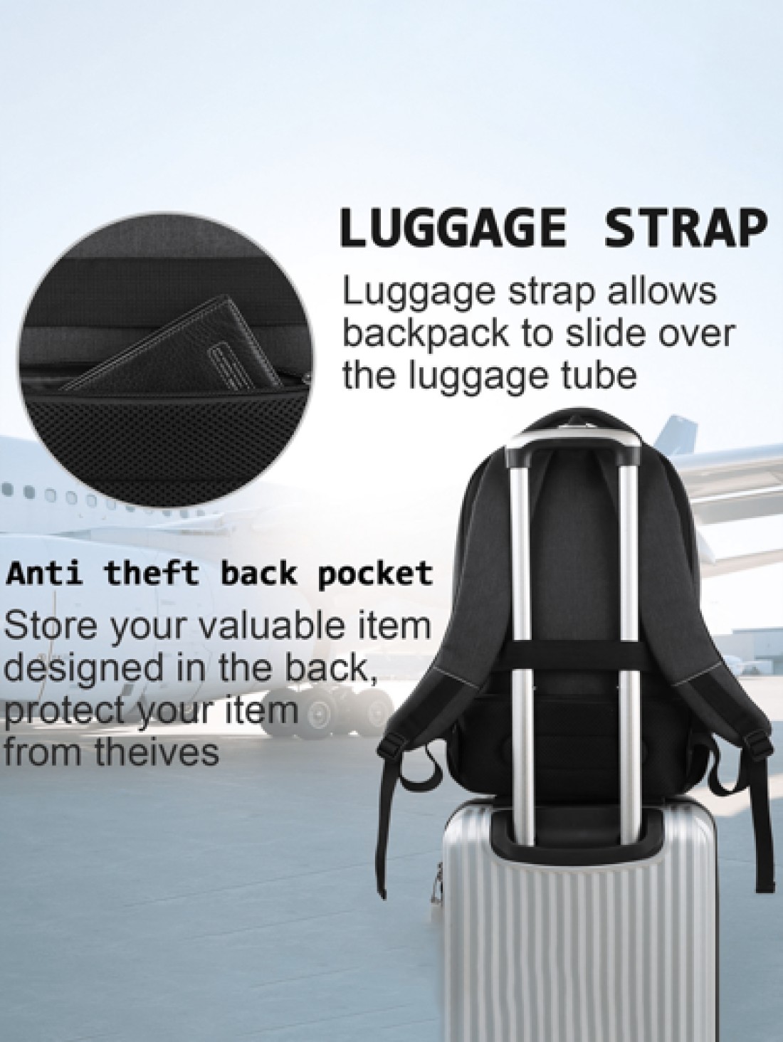15 6 Inch Backpack Large Capacity Weekend Overnight Bag Travel Backpack Airline Approved Water Proof Laptop Backpack Gift Casual Backpack School Backpack With USB Port Best Valentine s Day Camping Hik
