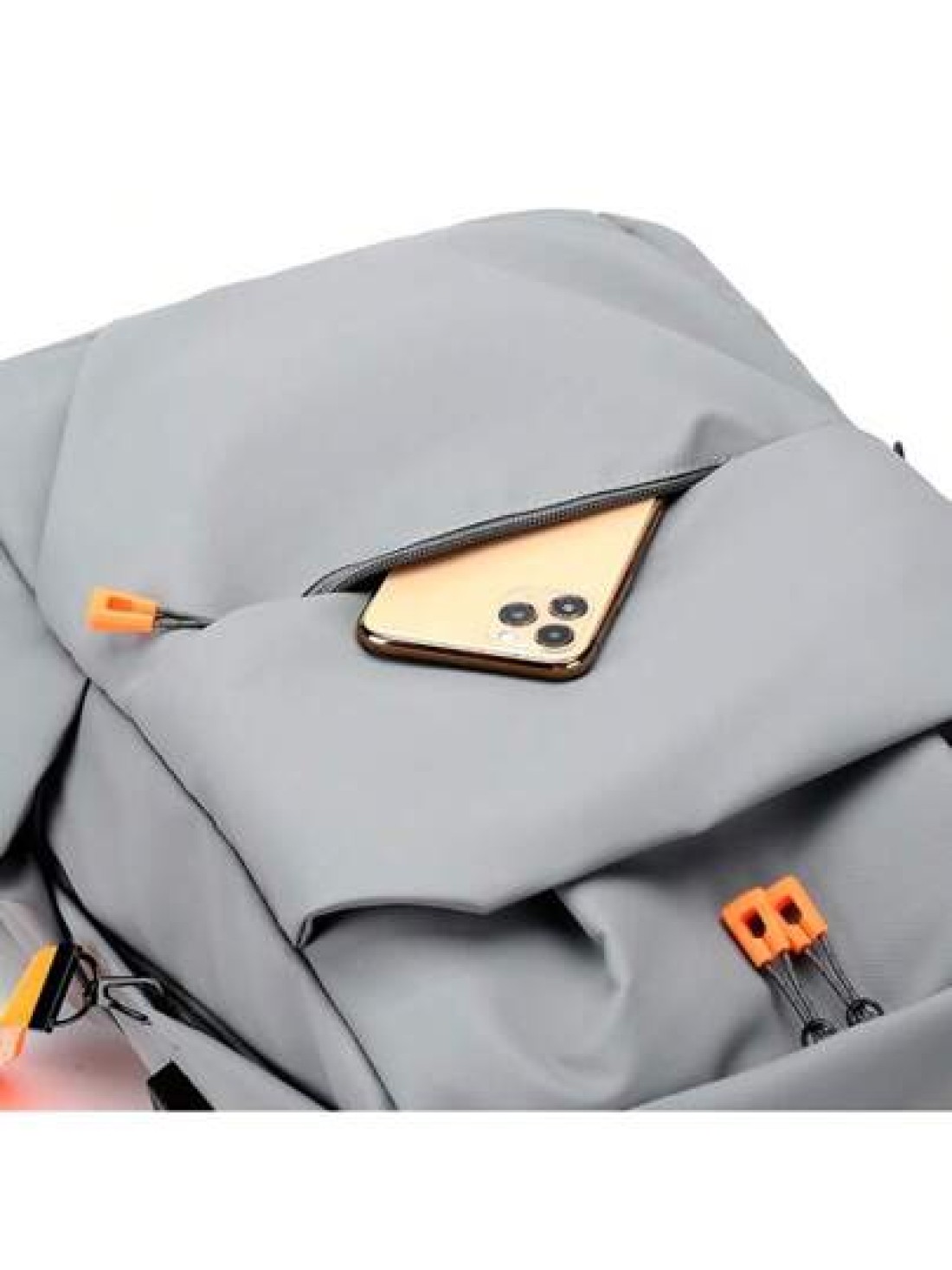1pc Grey Oxford Cloth Large Capacity Backpack Men s Commuter Laptop Bag Business Casual College Student Backpack Waterproof Travel Bag With USB Charging Port Headphone Hole Multi Pocket Design To Fit