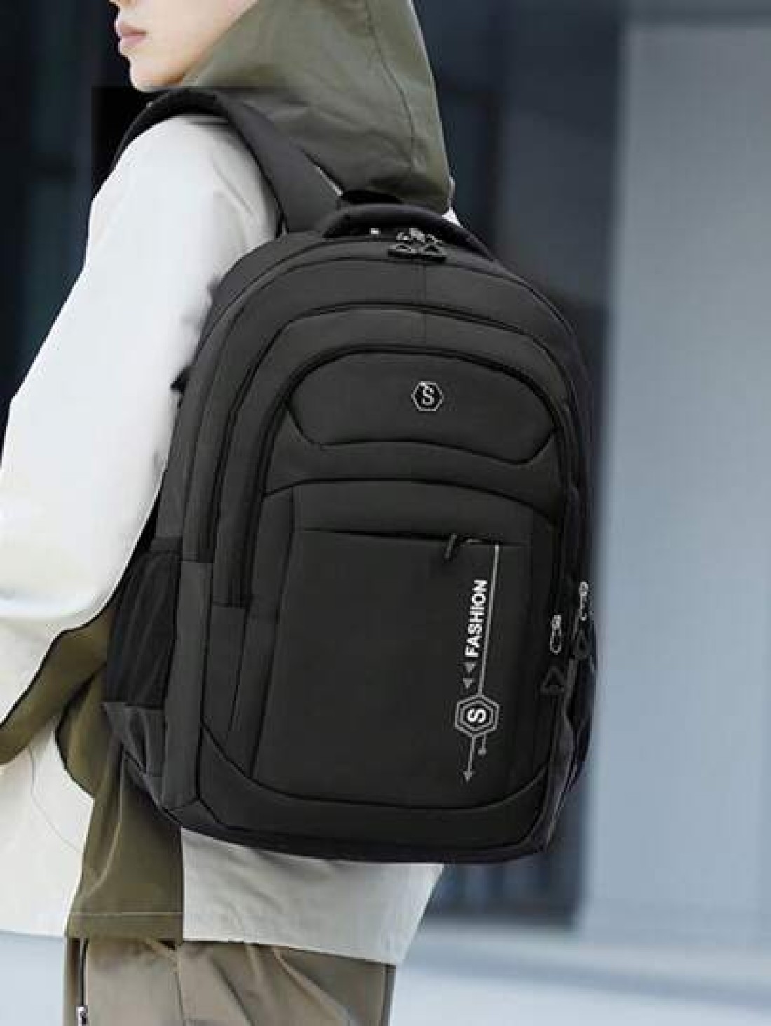 Leisure Sports Style Nylon Men S Backpack Can Hold 15 6In Computer Bag Large Capacity School Bag Lightweight Multi Functional Travel Bag Convenient Storage Day Bag Fashion Business Trip Bag Suitable F