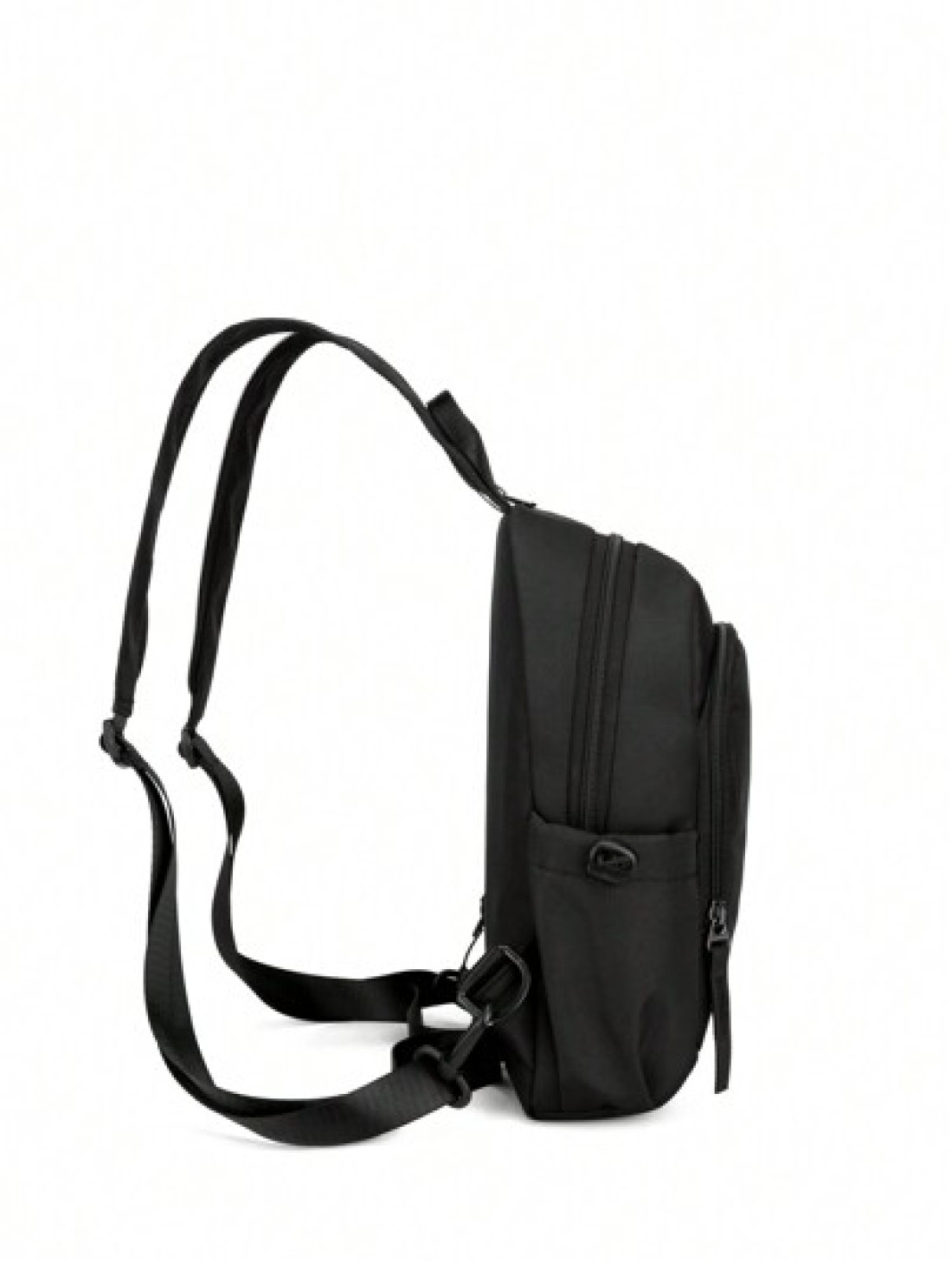 1pc Men s Functional Backpack With Double Shoulder Straps Black Solid Color Made Of Polyester Fiber Simple Fashionable Creative With Zipper Suitable For School Travel Thanksgiving Purse Holiday Comput