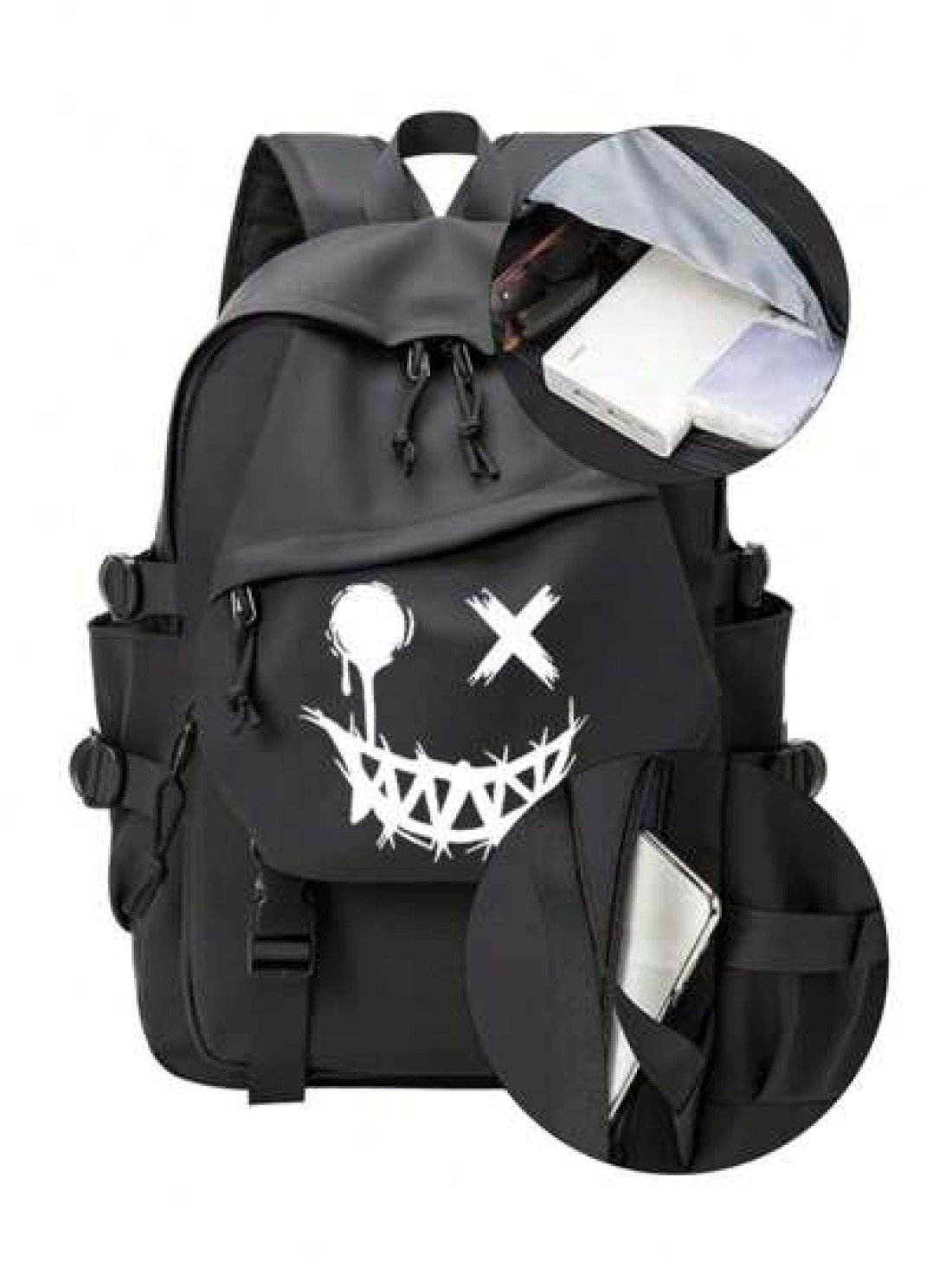 Unisex Large Capacity Luminous Casual Backpack Solid Color College High School Student Backpack For Men Fashionable Lightweight Simple Waterproof Backpack Korean Style Travel Laptop Bag Anime School S
