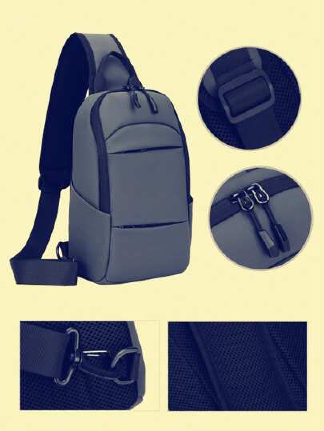New Men s Breast Bag Large Capacity Personalized Long Distance Riding Bag For Work Commuting Fashion Shoulder Bag