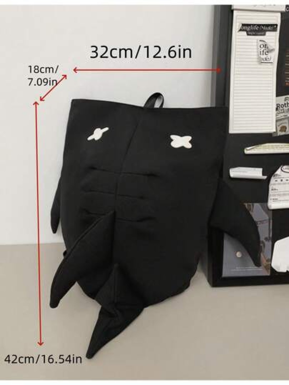 1pc Black Nylon Shark Shape Creative Cartoon Men s Backpack Large Capacity Student Schoolbag Cute Fashionable Personalized Novelty Fits Phones Tablets Books Water Bottles Adjustable Straps Suitable Fo
