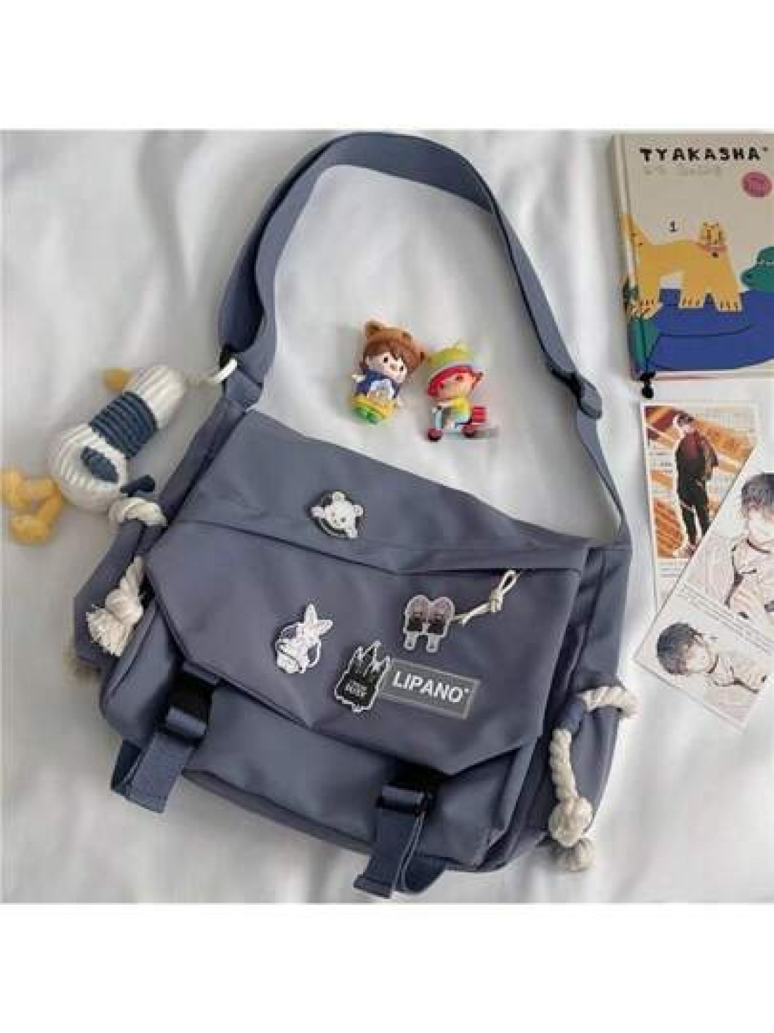 1pc Japanese Harajuku Style Solid Fashionable Casual Large Capacity Women Crossbody Bag High Shool Girls Messenger Bag For Class Teens Girls Boys Street Campus Crossbody Bag For University High Shool
