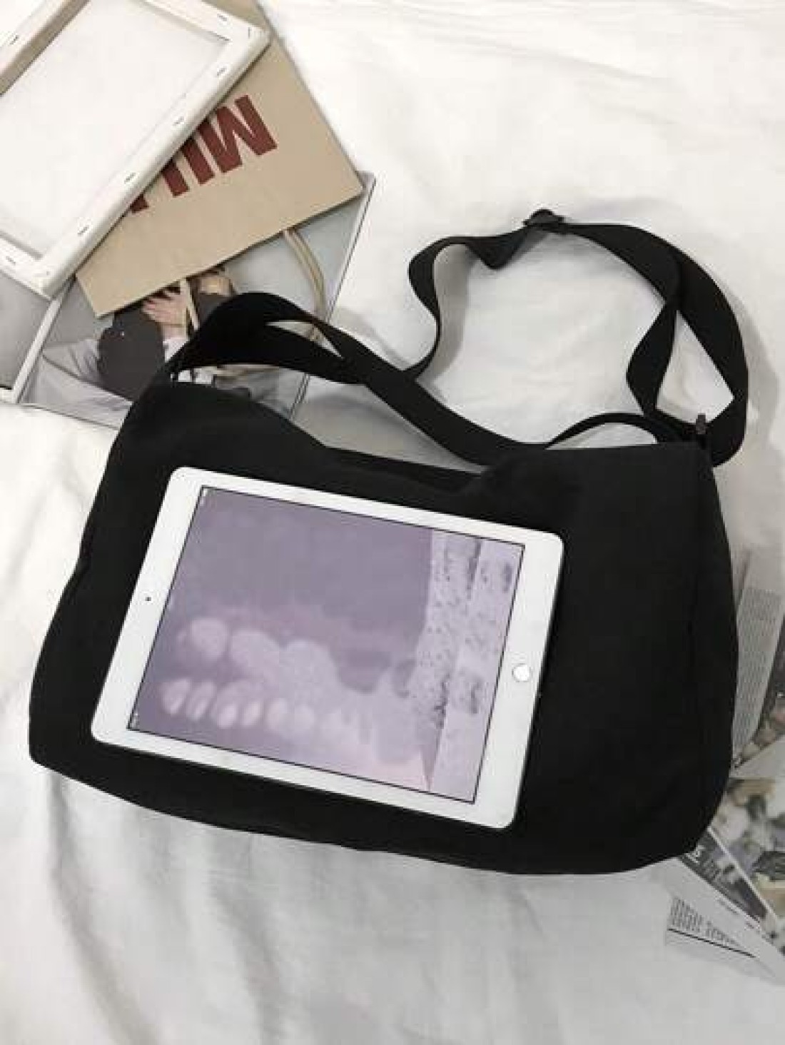 Students Multifunctional Sling Bag Shoulder Bag Casual Bag Large Hobo Messenger Bag Minimalist Black Schoolbag College School Outdoors Sports Fabric Portable Bag Crossbody Bag Thanksgiving Purse Funny