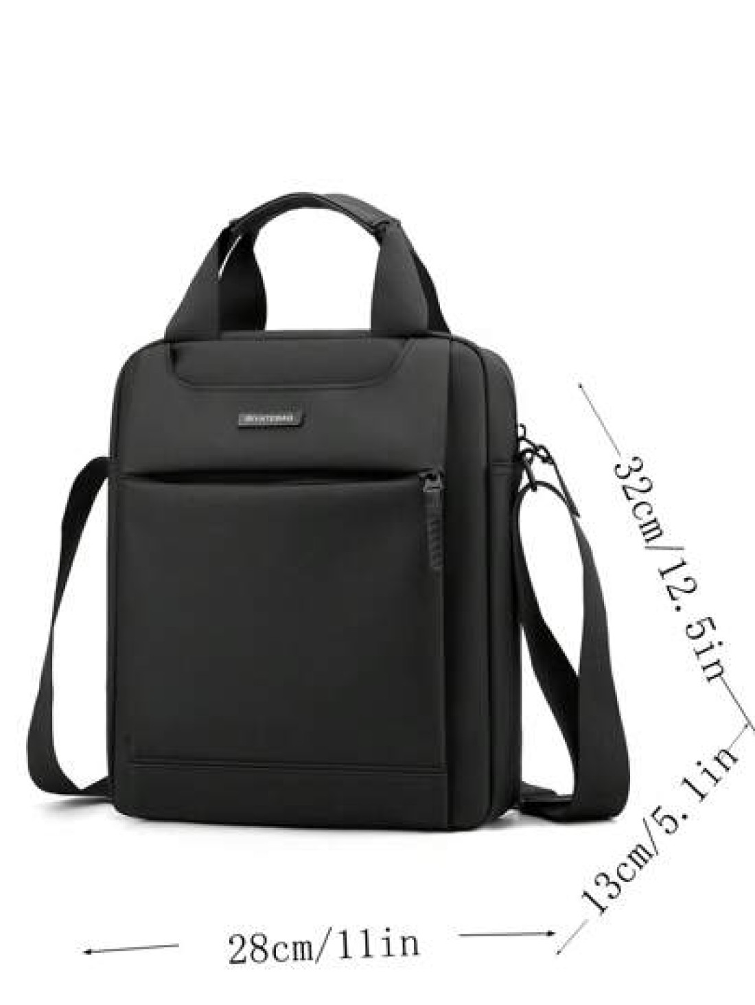 Water Proof Multifunctional Shoulder Crossbody Bag Simple Business Handbag Large Capacity Square Shaped Bag Sling Vacation School Summer Carry On Nylon Business Casual Black Personalized Gifts Dad Hus