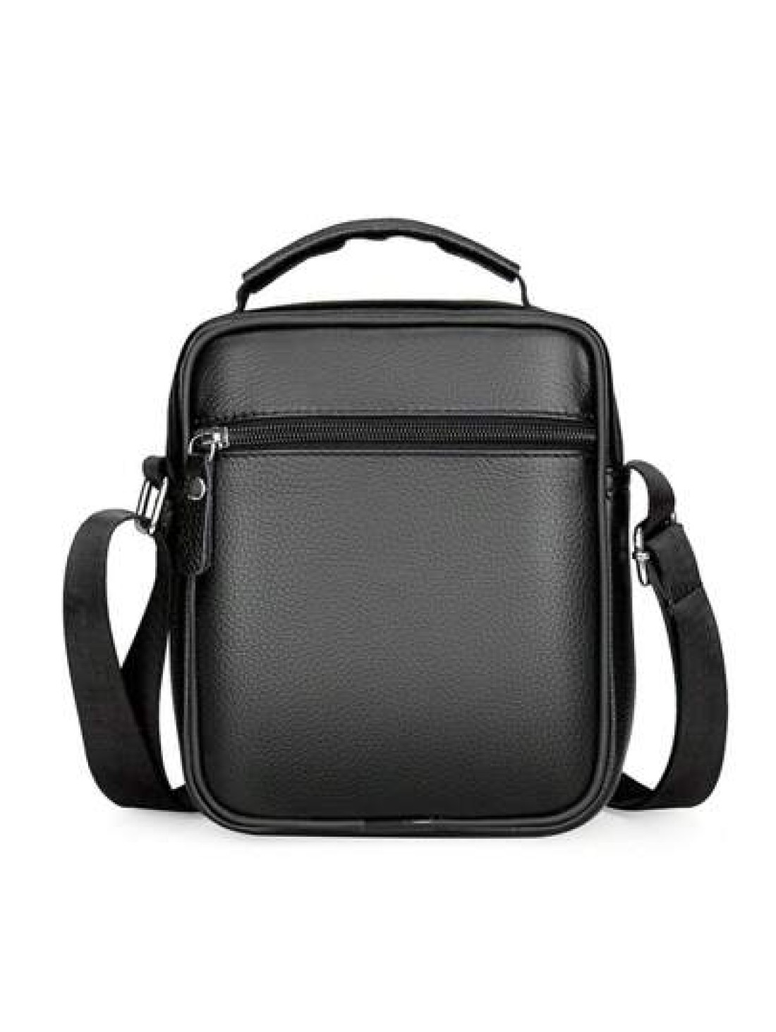 Men s Casual Genuine Leather Multifunctional Adjustable Shoulder Bag Black
