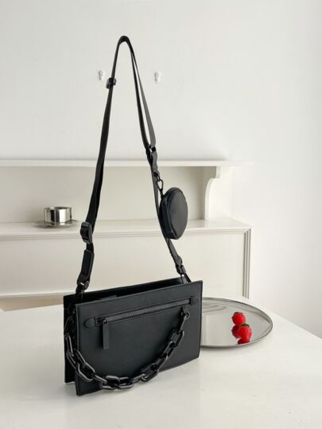 Simple Solid Color Fashionable 2Pcs Set Shoulder Bag Crossbody Bag Sling Bag Side Bag Square Bag Box Bag With Mini Coin Purse For Travel Vacation Business Casual School Waterproof Valentines Gift Slin