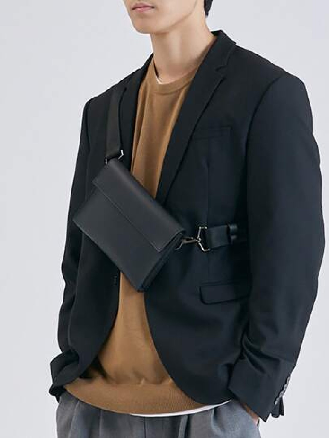 1Pc Black Fashionable Flap Over Crossbody Bag Sling Bag Messenger Bag Leather Bag For Commute Business Going Out Anti Theft Waterproof Gifts PU Leather Business Casual Minimalist Holiday Essentials Gi