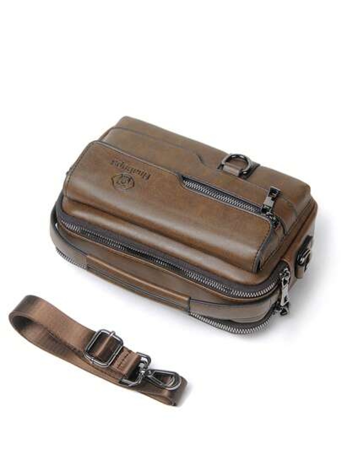 gorchis New Style Crossbody Bag Pu Leather Multi Pocket Shoulder Bag Multifunctional Handbag Sling Bag Square Bag For Holiday Travel Essentials Commute Business Casual Outdoor Ideal Simpler Classic Sa