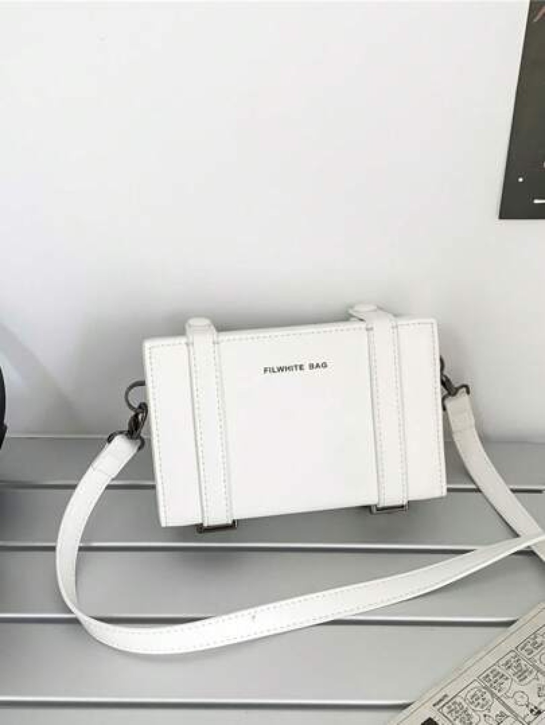 peach tree 1pc White Simple Design Adjustable Strap Neutral Mini PU Box Crossbody Bag Peach Tree Christmas Men Bag Vacation Dad Gifts Retro Bag Vintage Shoulder Bag Messenger Bag Tote Bag Side Bags Fo