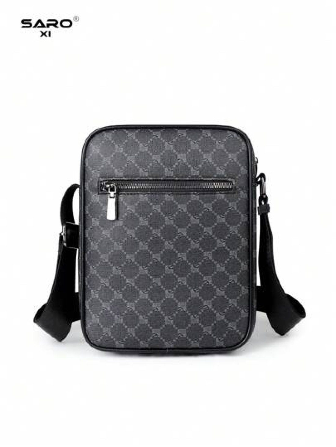 Men s Slanted Shoulder Bag With Side Pocket Crossbody Bag Shoulder Bag Square Bag Multi Function Suitable For Commuting PVC Casual Bag Simple Style Black Floral Gift For Men Boyfriend Luxury Bags