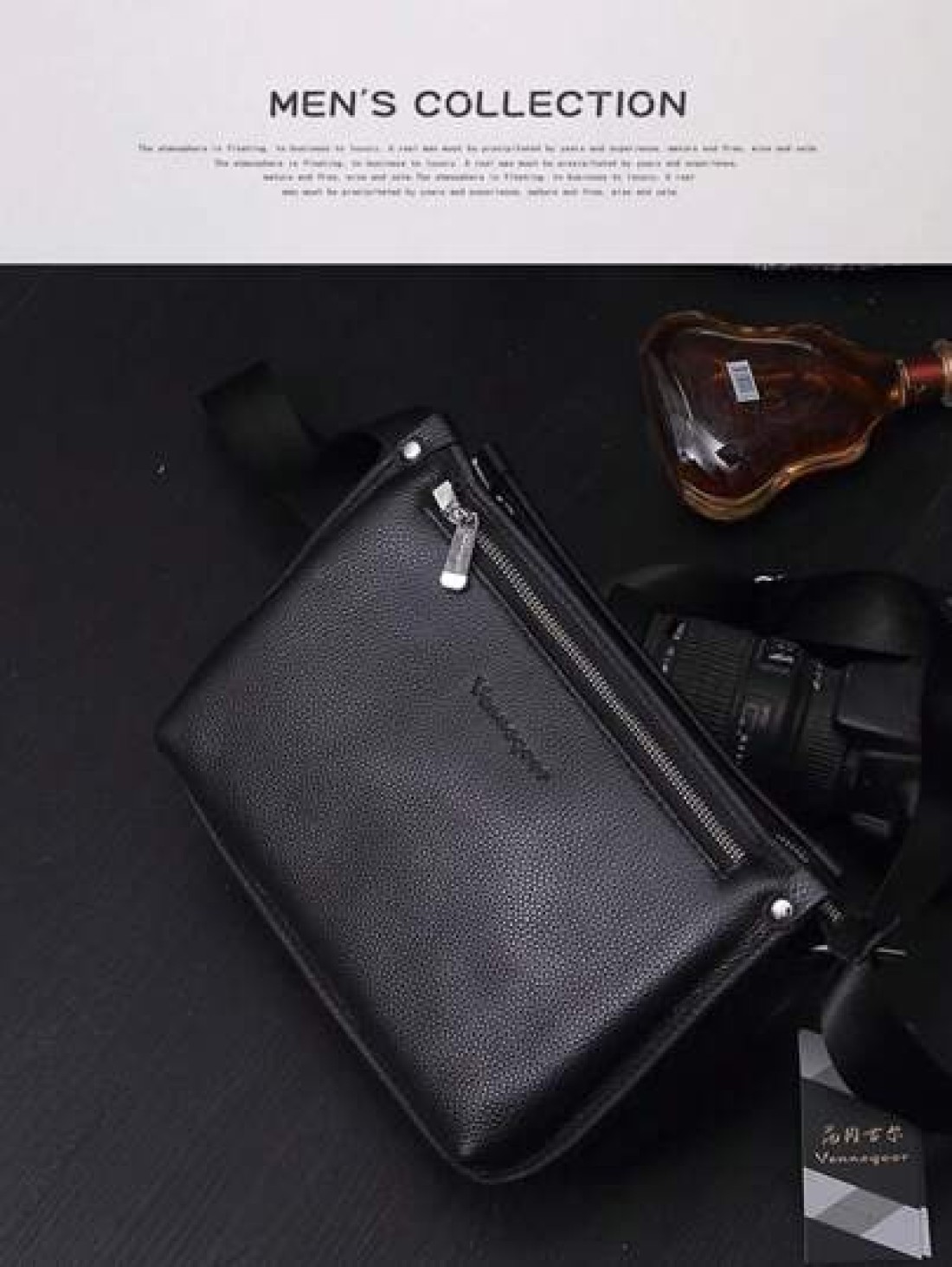 Men s Genuine Leather Shoulder Bag Horizontal Korean Style Business Casual Top Grain Leather Messenger Crossbody Bag