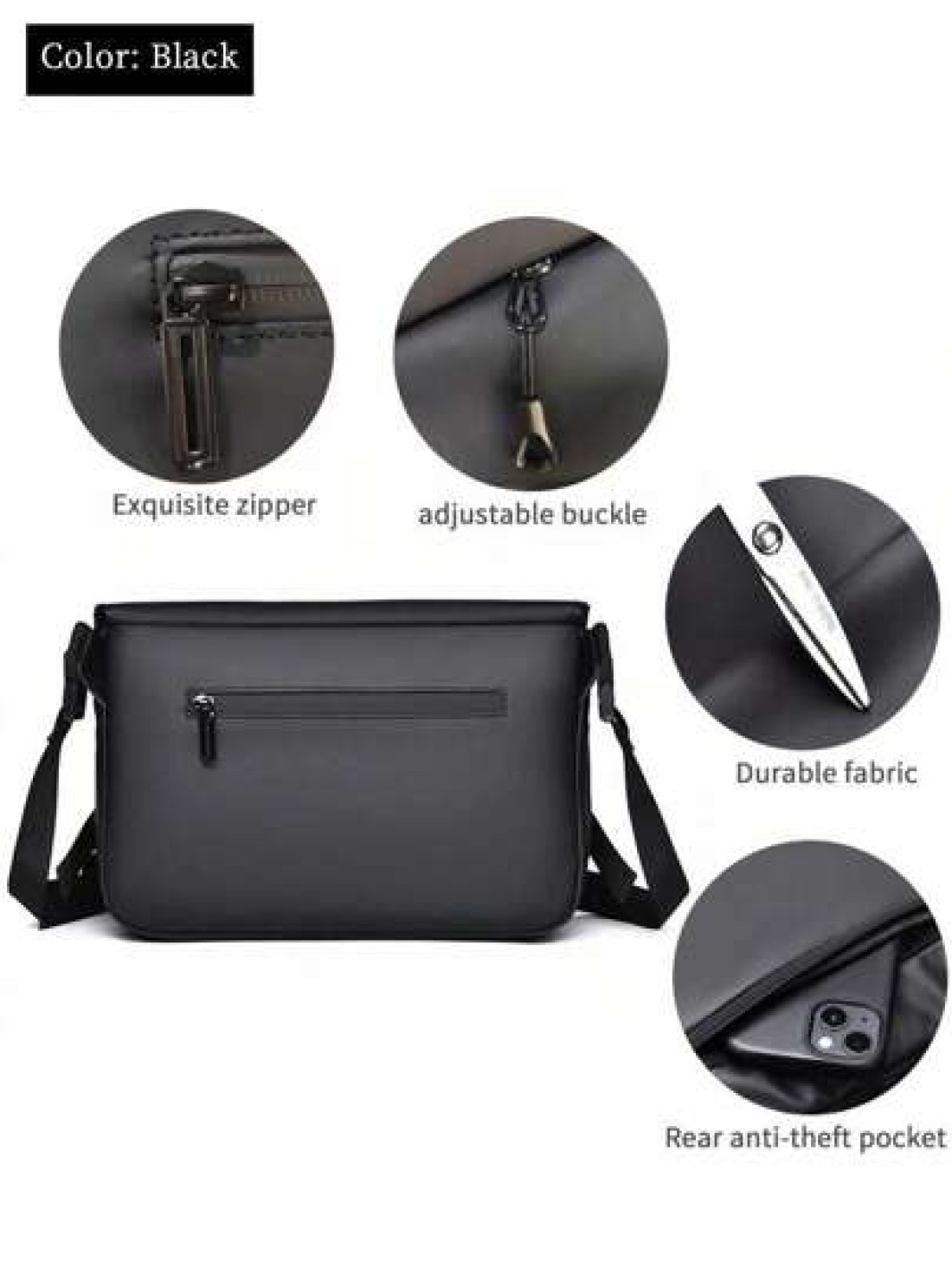 Men s Messenger Bag Fashion Large Capacity Shoulder Diagonal Bag Solid Color Square Bag Water Resistant PU Crossbody Bag Lightweight Casual Crossbody Bag Suitable For Men Youth Gift Men Bag Gifts For