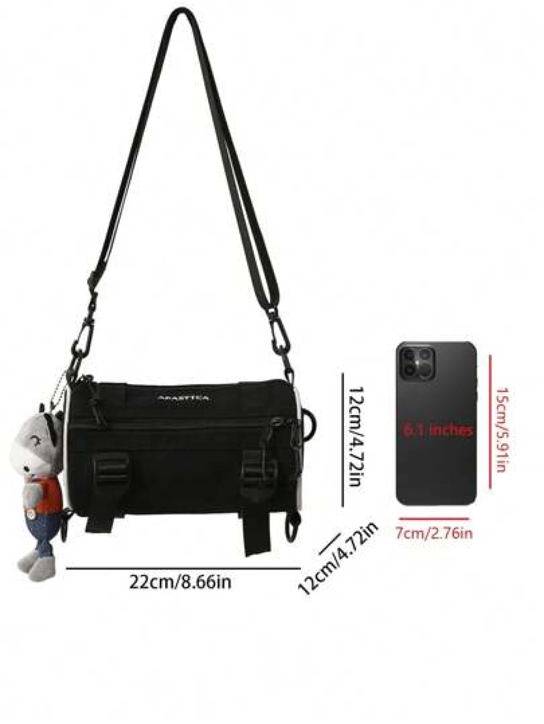 Letter Graphic Bucket Bag With Bag Charm Casual Crossbody Bag Sling Bag Shoulder Bag Side Bag Square Bag For Holiday Travel Essentials School Bag For College Students Summer Gifts For Boyfriend Colleg