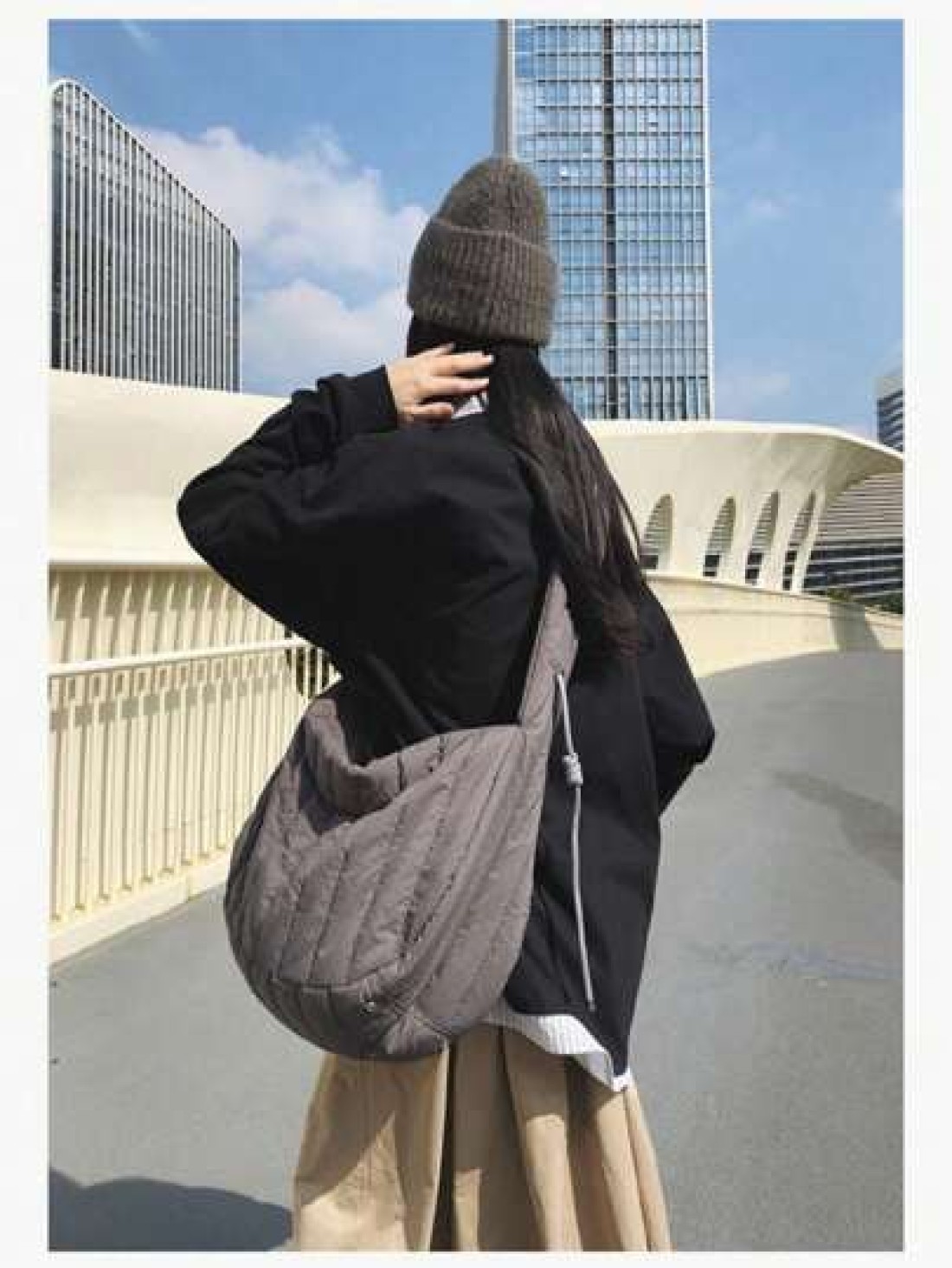 1pc Versatile Casual Large Size Large Capacity Filled Embroidery Thread Coat Bag Fashion Shoulder Bag Portable Crossbody Bag Hobo Bag Valentine s Day Couples Men s Bag Dating Commuting School Sports T