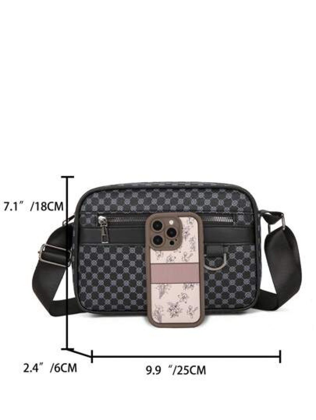 1pc 9 9in 7 1in 2 4in Fashionable Shoulder Bag Messenger Bag Shoulder Bag Crossbody Bag Square Bag Multi Pocket PU Material Scratch Wear Resistant Suitable For Outing Hiking Hiking Student Fall Holida