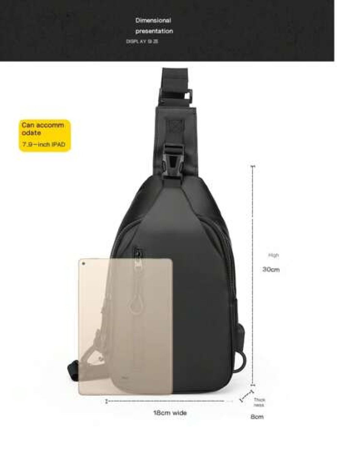 Sling Bag For Men Crossbody Bag USB PU Leather Shoulder Bag Chest Bag For Daily Use Waterproof Lightweight One Strap Backpack