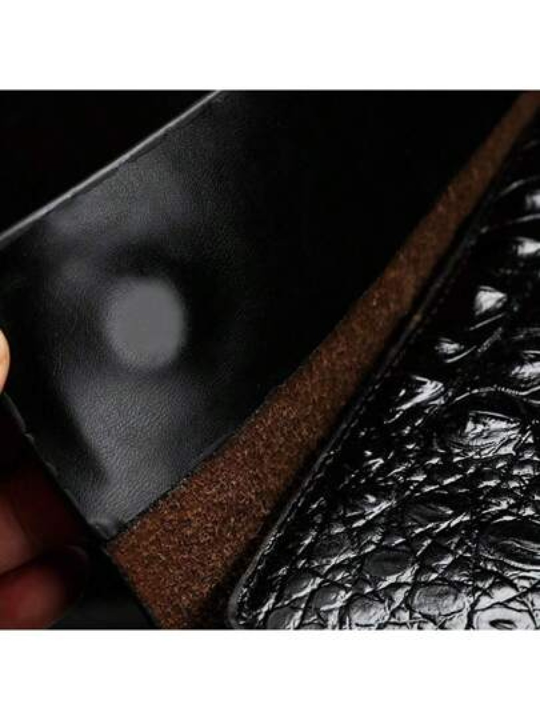 1pc Crocodile Embossed Black Pu Waterproof Wear Resistant Wallet Clutch Bag With Dual Zippers Retro European American Style Suitable For Outing Shopping Party Spring Summer New Arrival