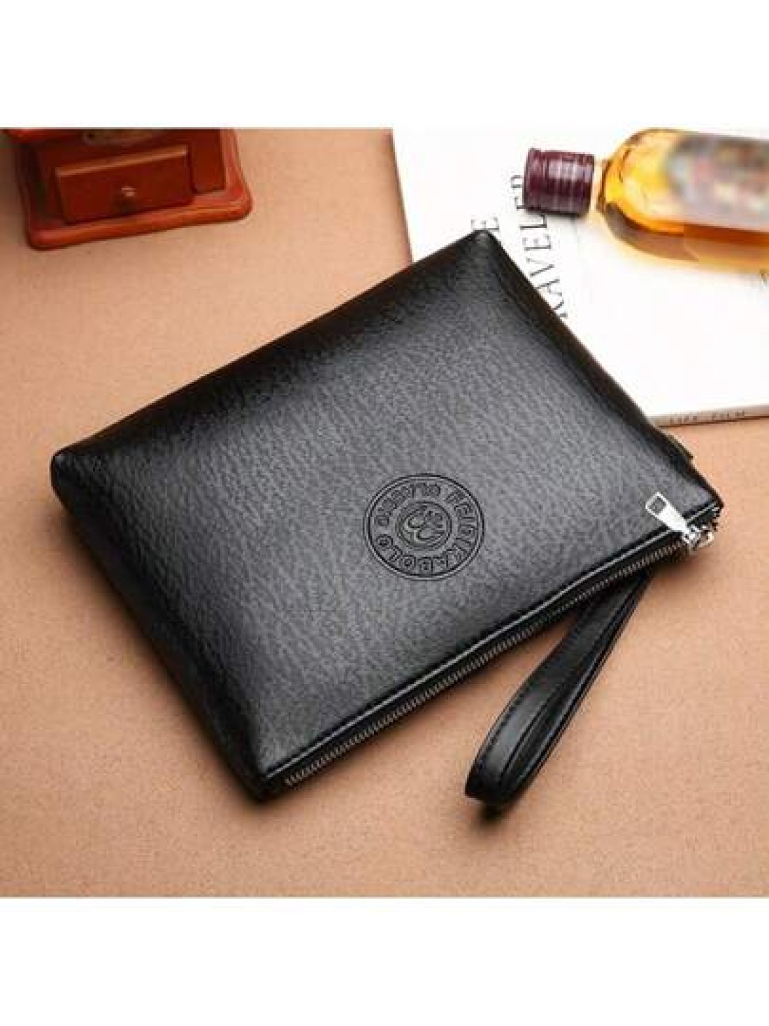 Men Clutch Bag Handbag Wristlet Bag Waterproof Portable Lightweight For College Business Travel Pu Leather Business Simple Style Fashion Streetwear For Boys College Student Gift Commute Undergraduates